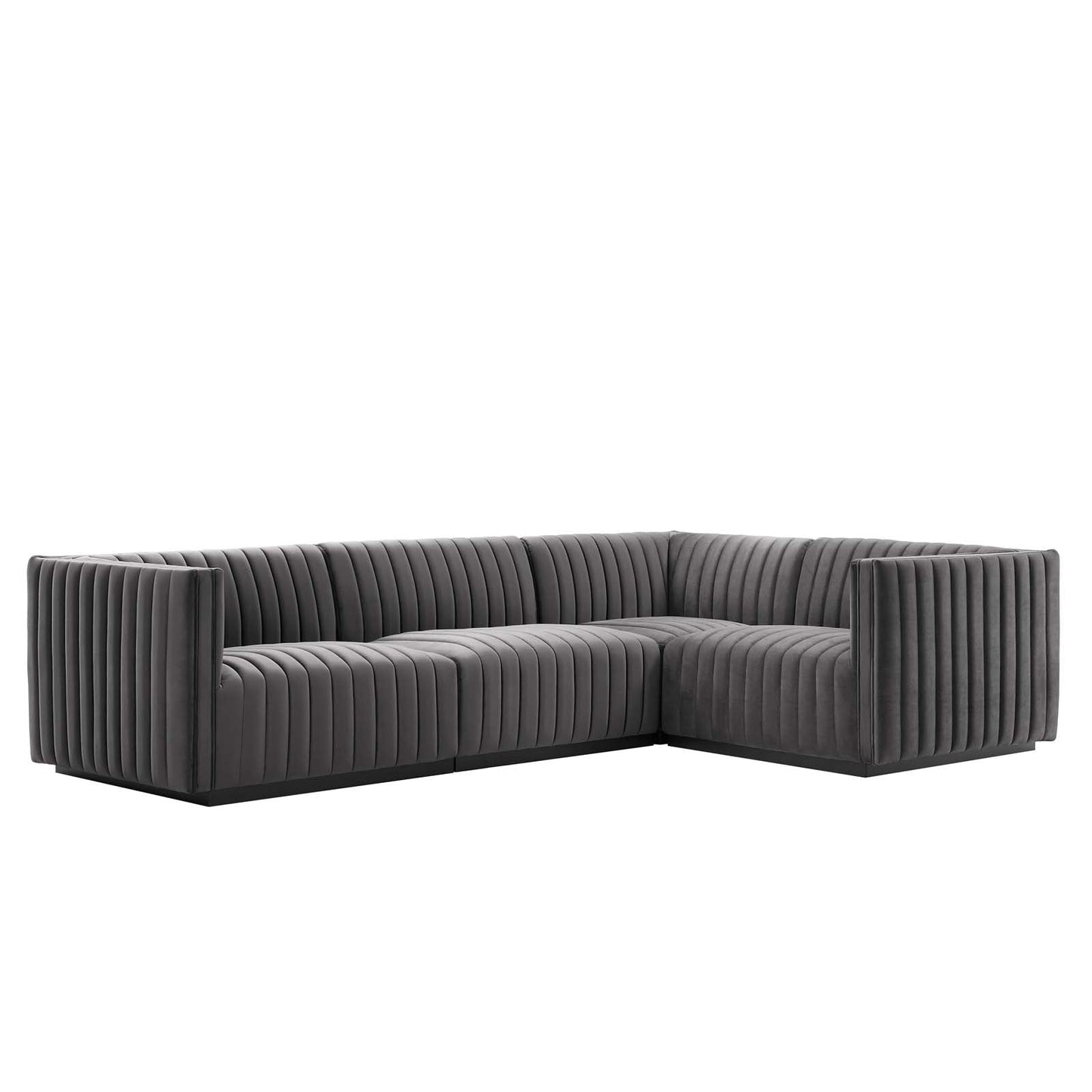 Conjure Channel Tufted Performance Velvet 4-Piece Sectional By Modway - EEI-5770 | Sectional - 33