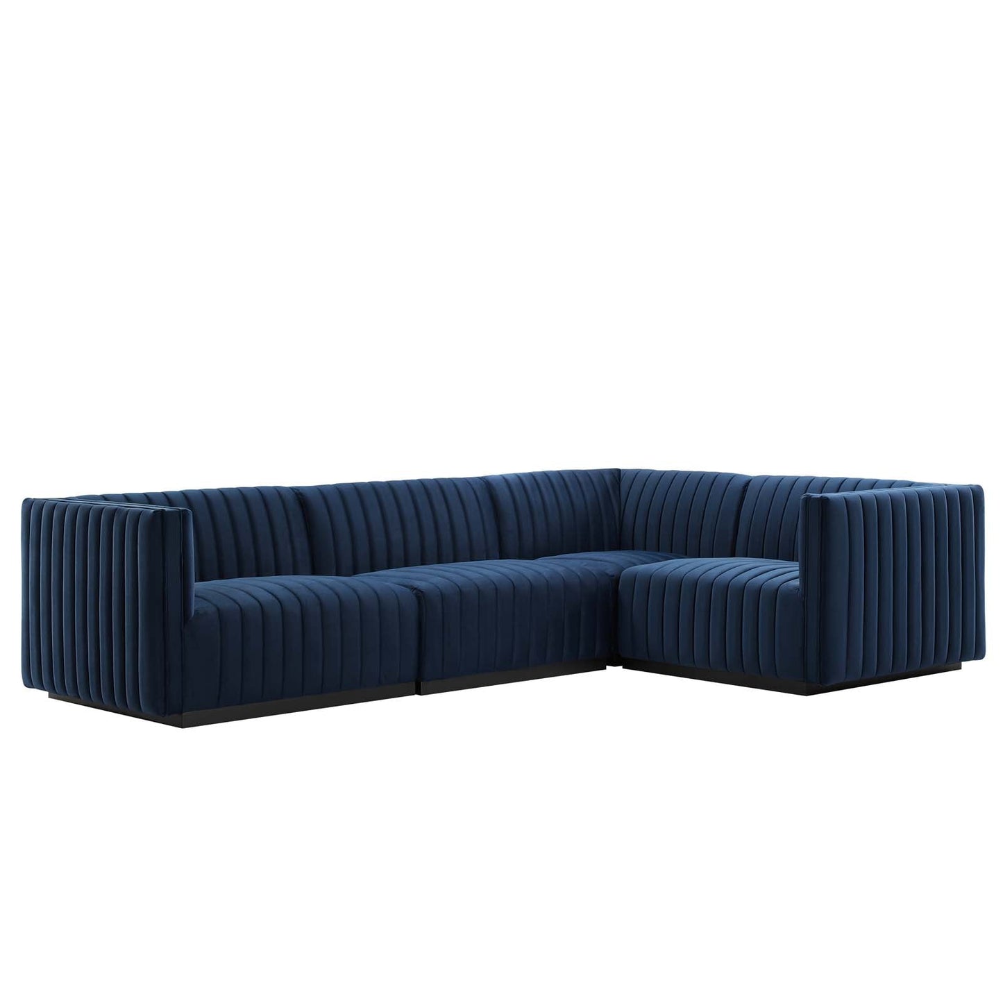 Conjure Channel Tufted Performance Velvet 4-Piece Sectional By Modway - EEI-5770 | Sectional - 49