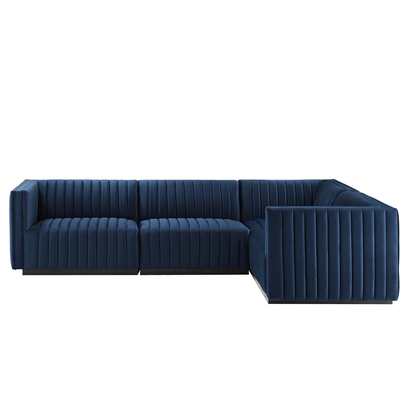 Conjure Channel Tufted Performance Velvet 4-Piece Sectional By Modway - EEI-5770 | Sectional - 58