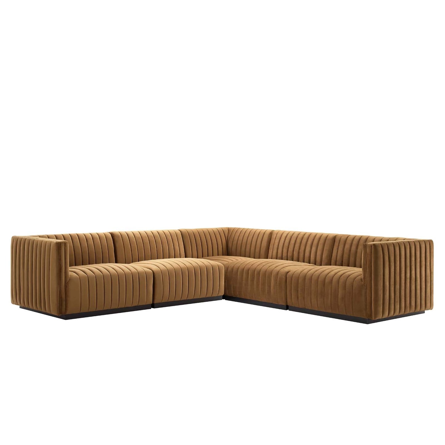Conjure Channel Tufted Performance Velvet 5-Piece Sectional By Modway - EEI-5771 | Sectional - 2