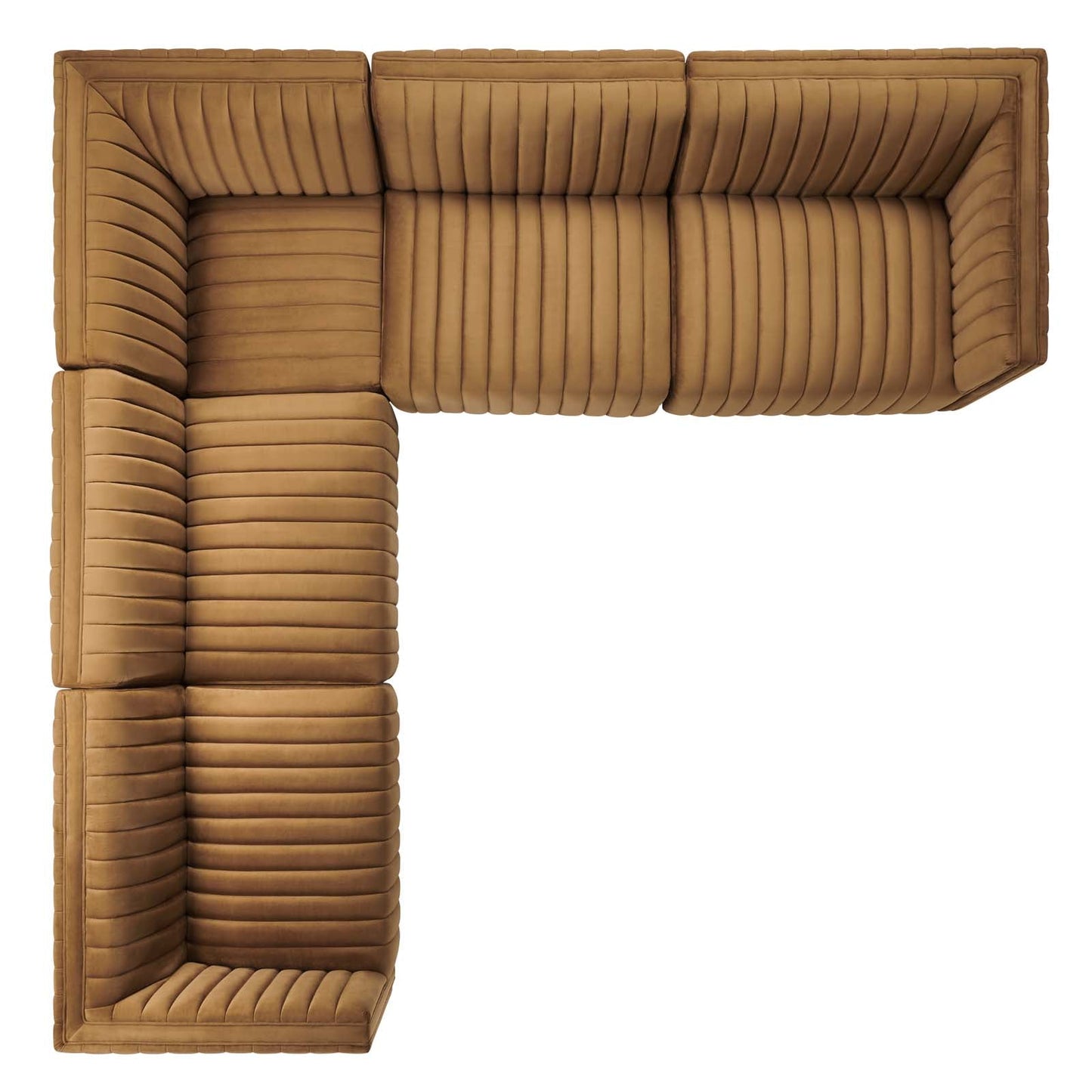 Conjure Channel Tufted Performance Velvet 5-Piece Sectional By Modway - EEI-5771 | Sectional - 10