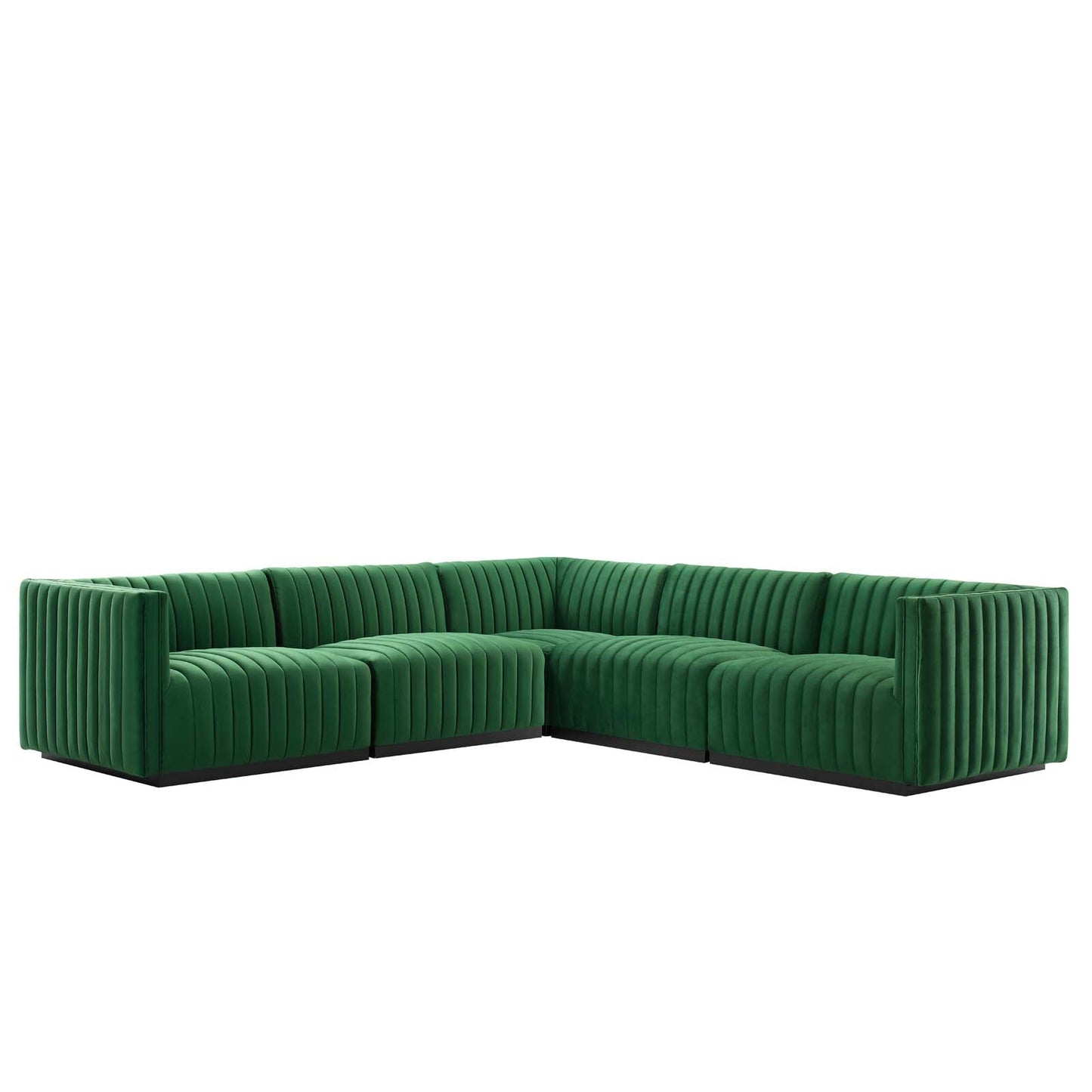 Conjure Channel Tufted Performance Velvet 5-Piece Sectional By Modway - EEI-5771 | Sectional - 17