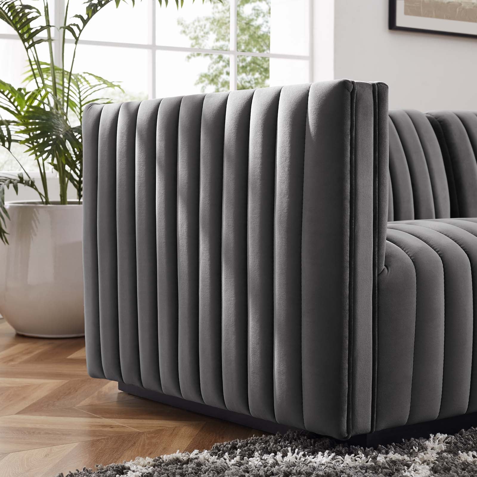 Conjure Channel Tufted Performance Velvet 5-Piece Sectional By Modway - EEI-5771 | Sectional - 40