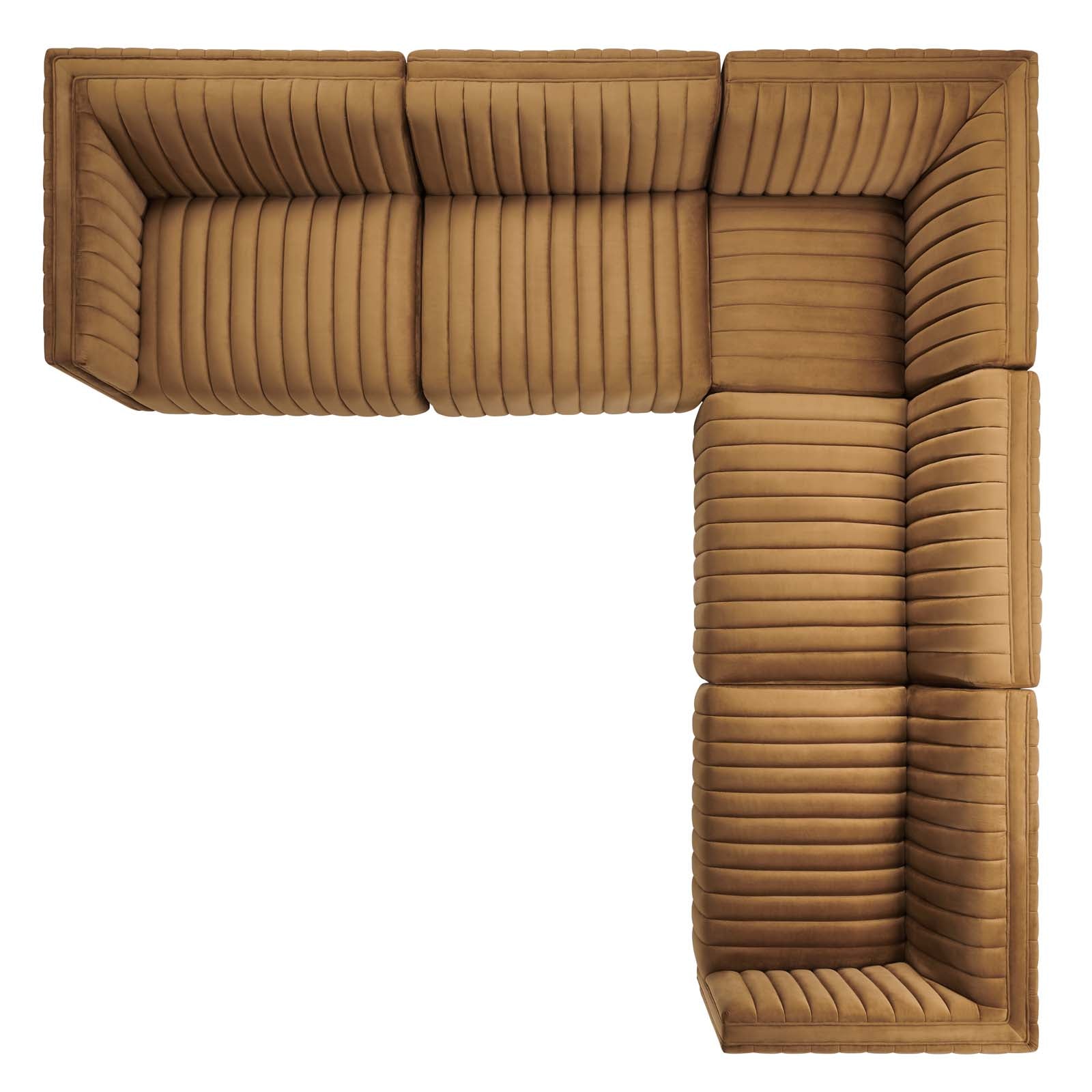 Conjure Channel Tufted Performance Velvet 5-Piece Sectional By Modway - EEI-5772 | Sectional - 10