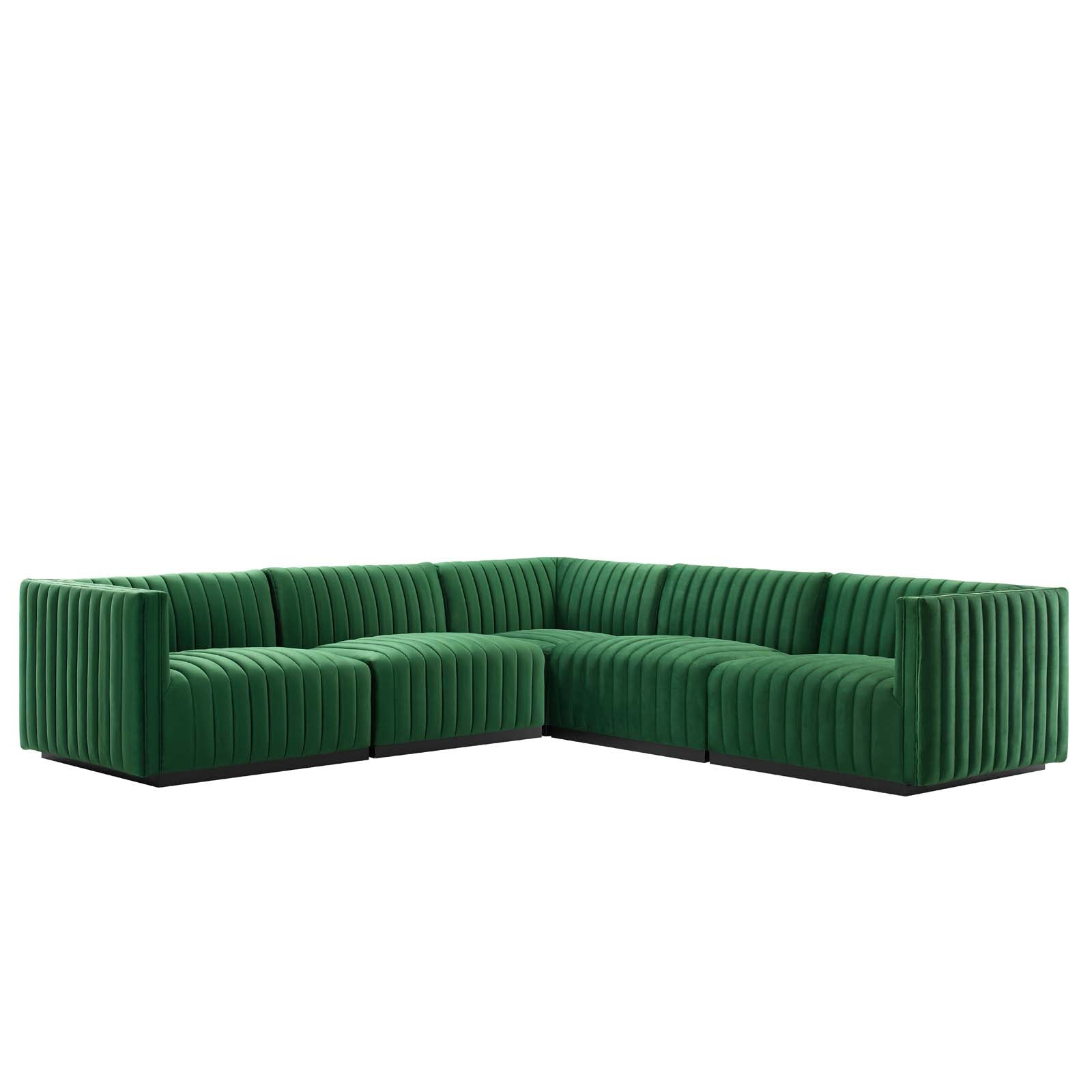 Conjure Channel Tufted Performance Velvet 5-Piece Sectional By Modway - EEI-5772 | Sectional - 17