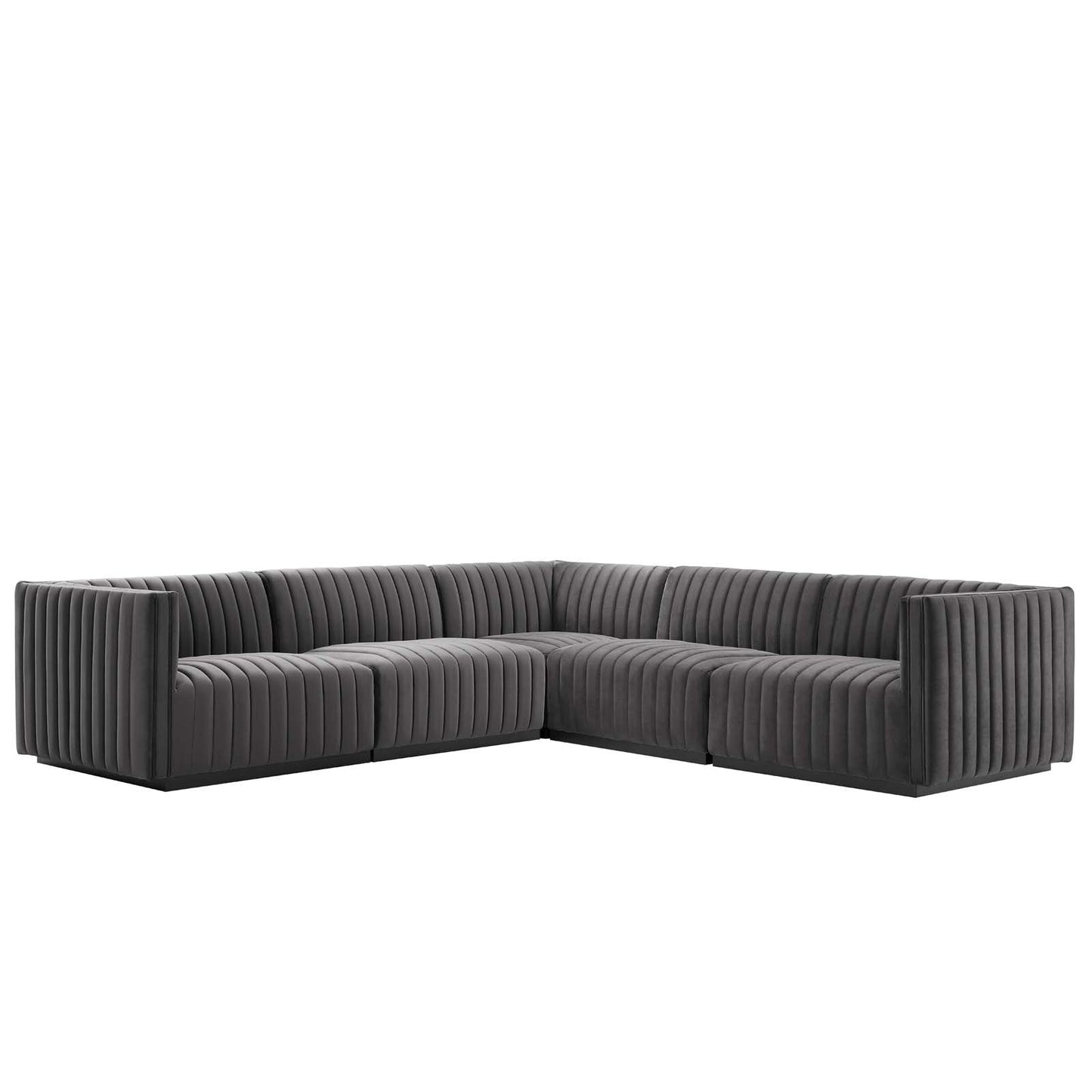 Conjure Channel Tufted Performance Velvet 5-Piece Sectional By Modway - EEI-5772 | Sectional - 33