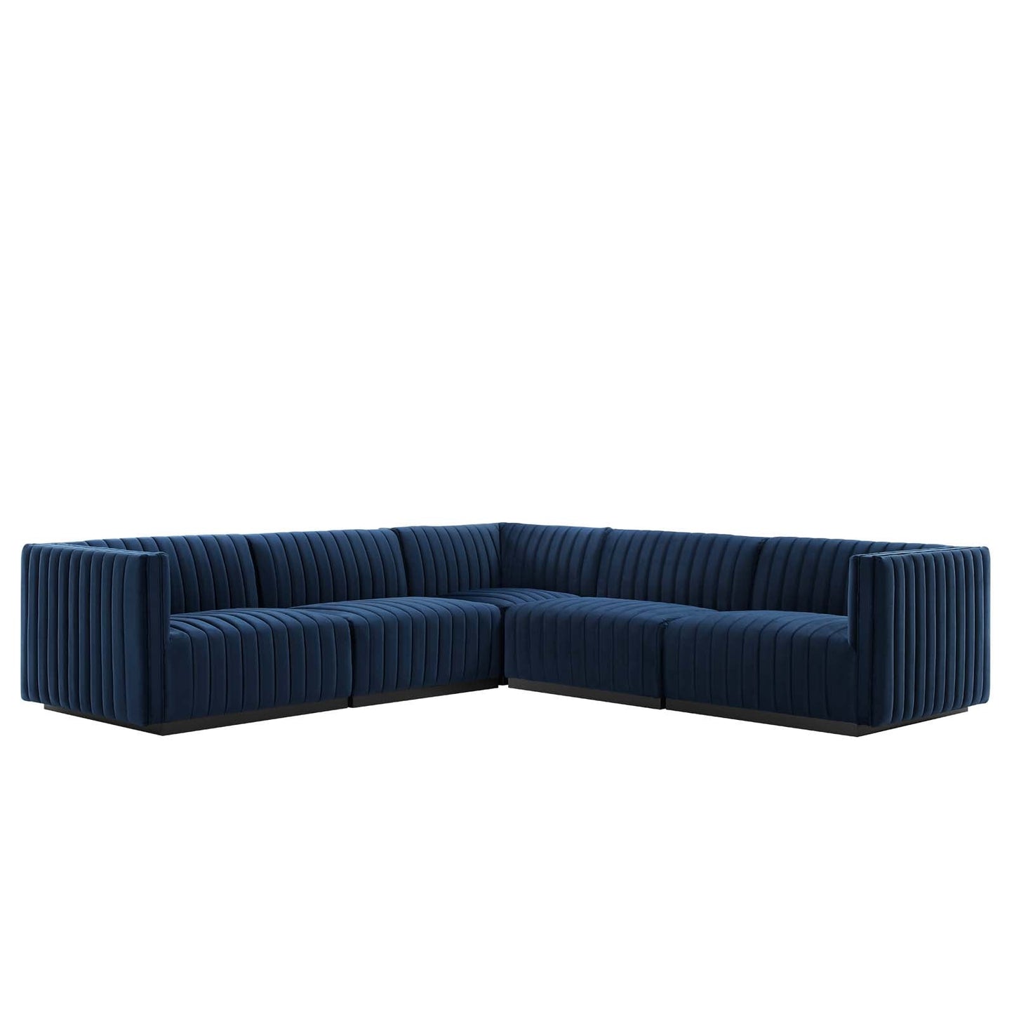 Conjure Channel Tufted Performance Velvet 5-Piece Sectional By Modway - EEI-5772 | Sectional - 49