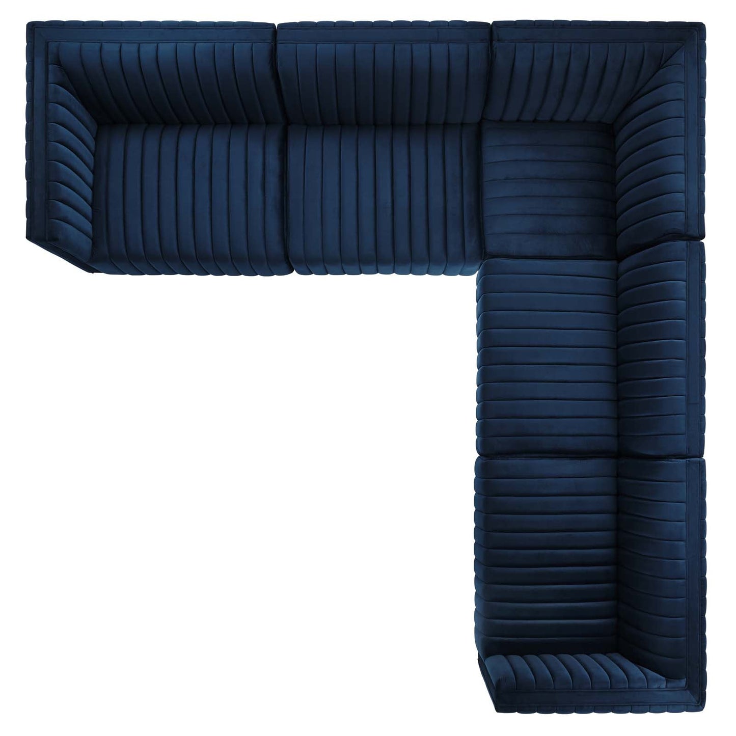 Conjure Channel Tufted Performance Velvet 5-Piece Sectional By Modway - EEI-5772 | Sectional - 58