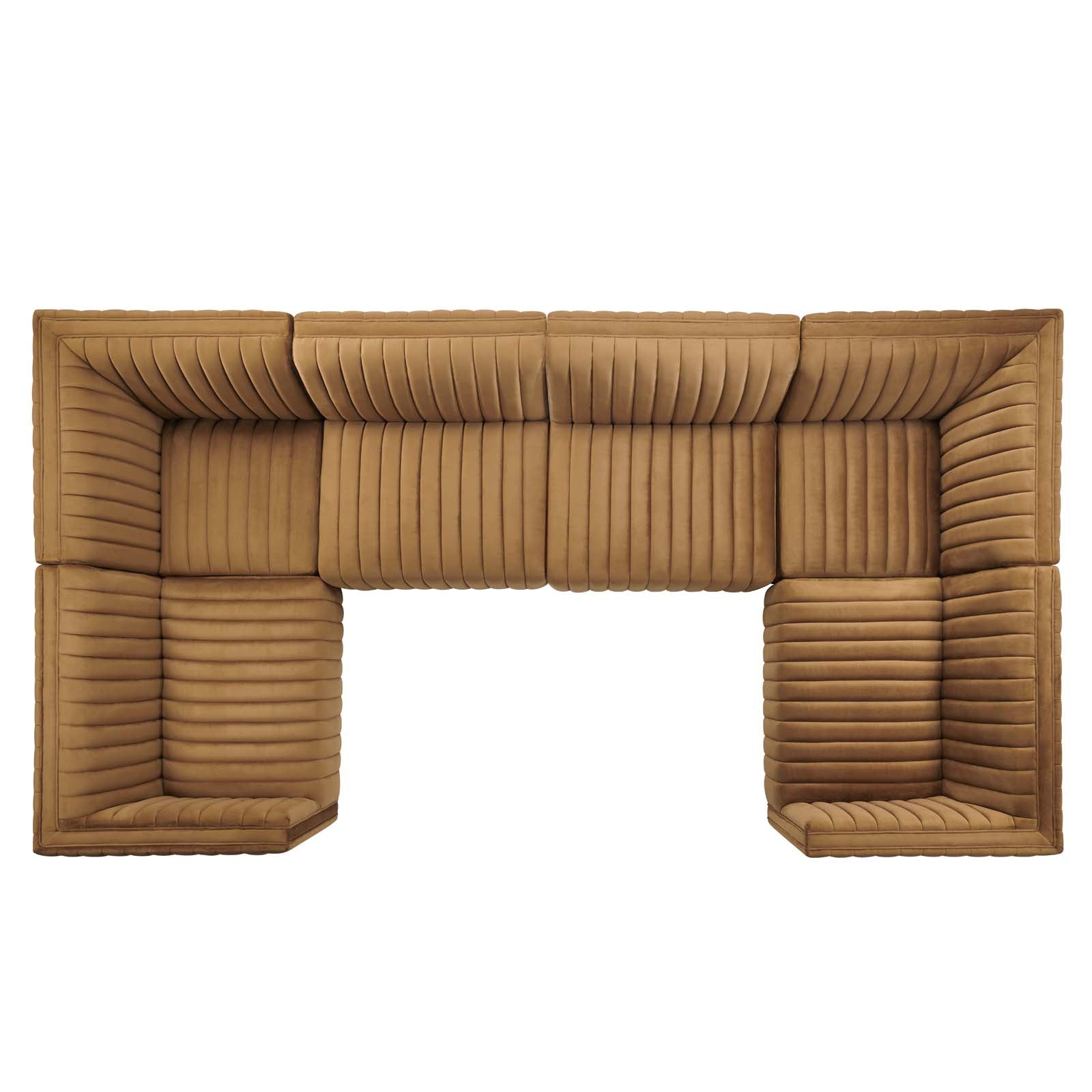 Conjure Channel Tufted Performance Velvet 6-Piece Sectional By Modway - EEI-5773 | Sectional - 10