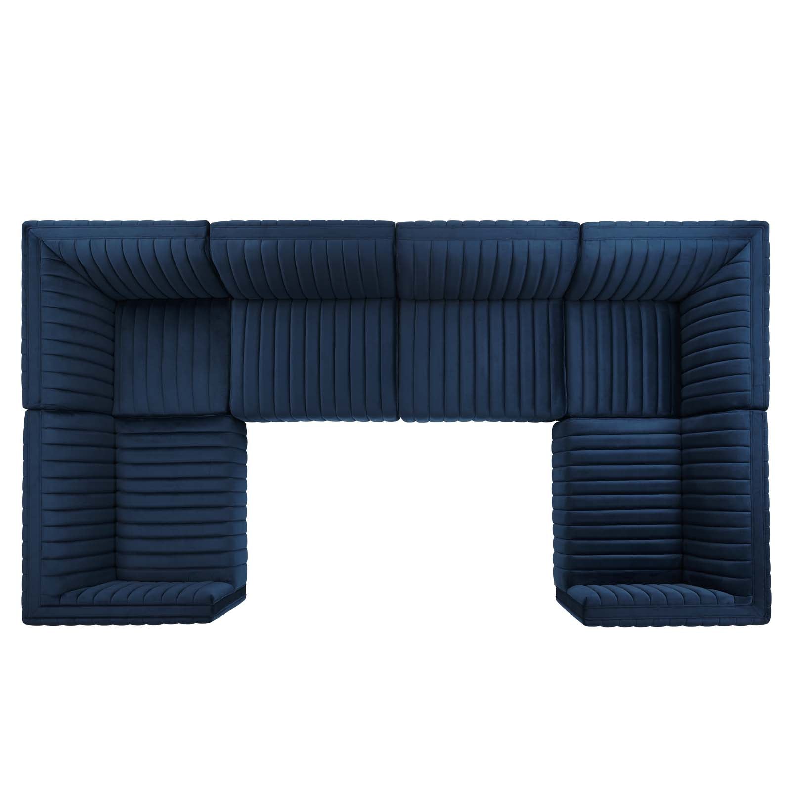 Conjure Channel Tufted Performance Velvet 6-Piece Sectional By Modway - EEI-5773 | Sectional - 58