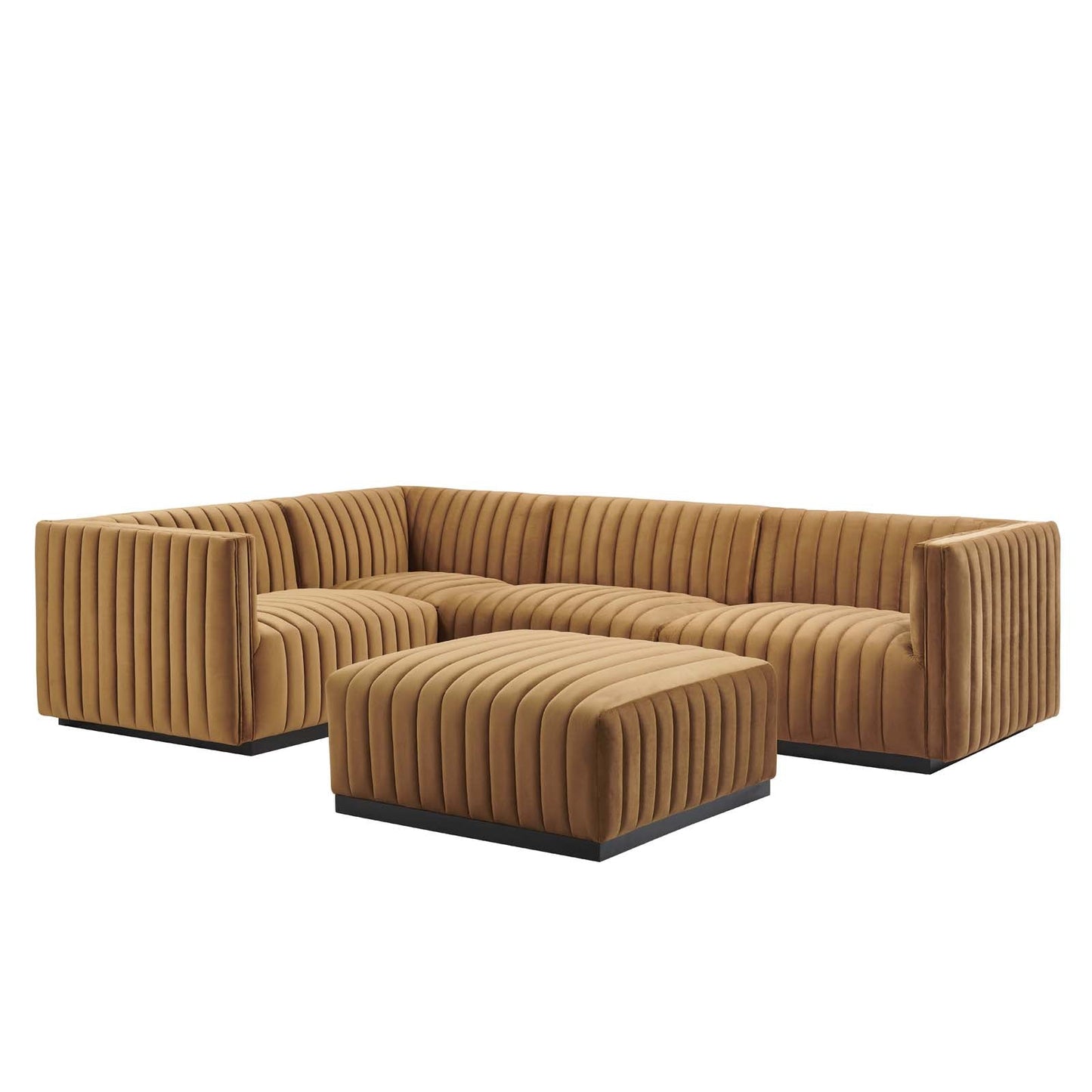 Conjure Channel Tufted Performance Velvet 5-Piece Sectional By Modway - EEI-5774 | Sectional