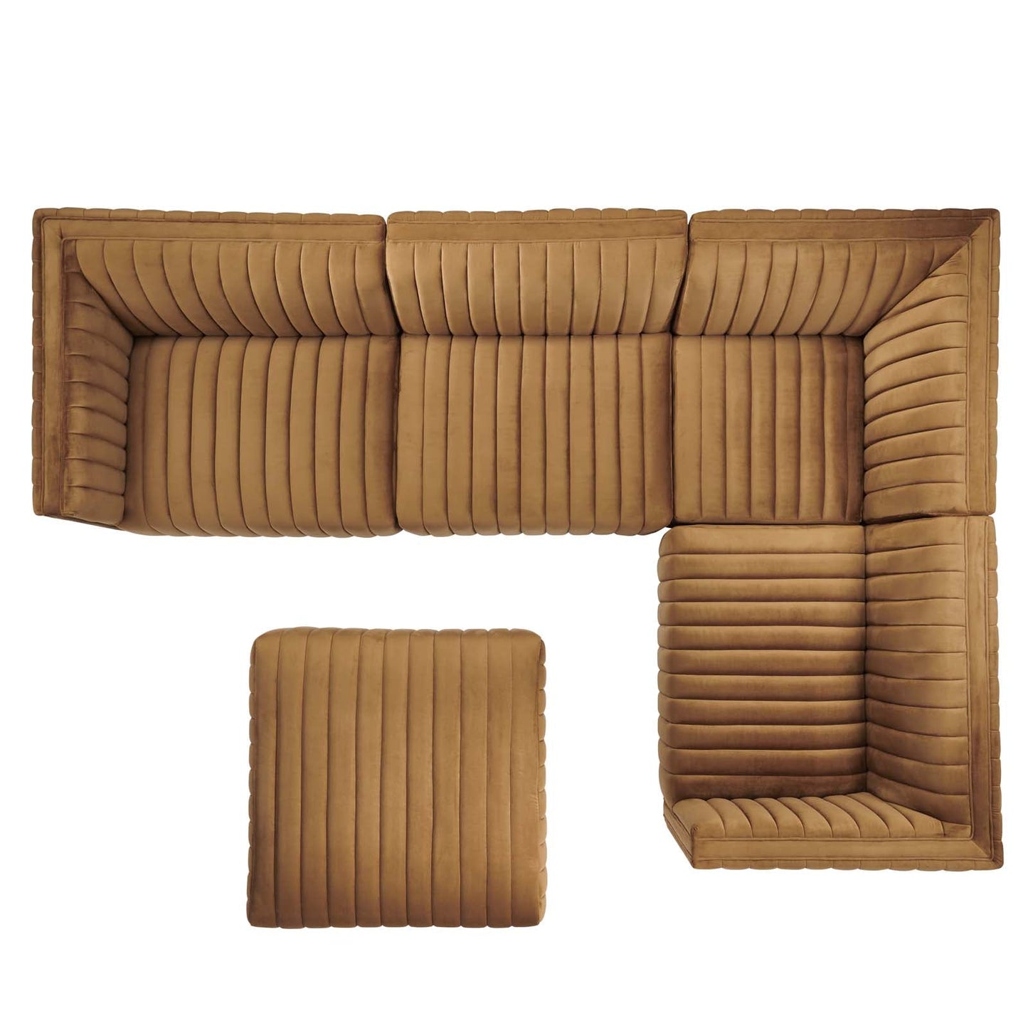 Conjure Channel Tufted Performance Velvet 5-Piece Sectional By Modway - EEI-5774 | Sectional - 10