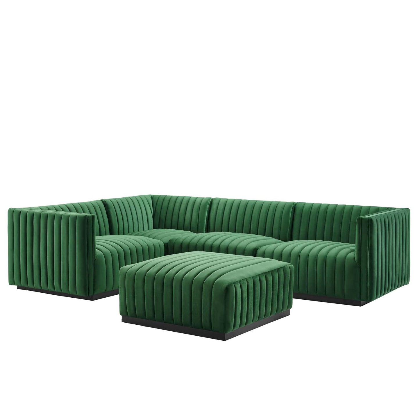 Conjure Channel Tufted Performance Velvet 5-Piece Sectional By Modway - EEI-5774 | Sectional - 17