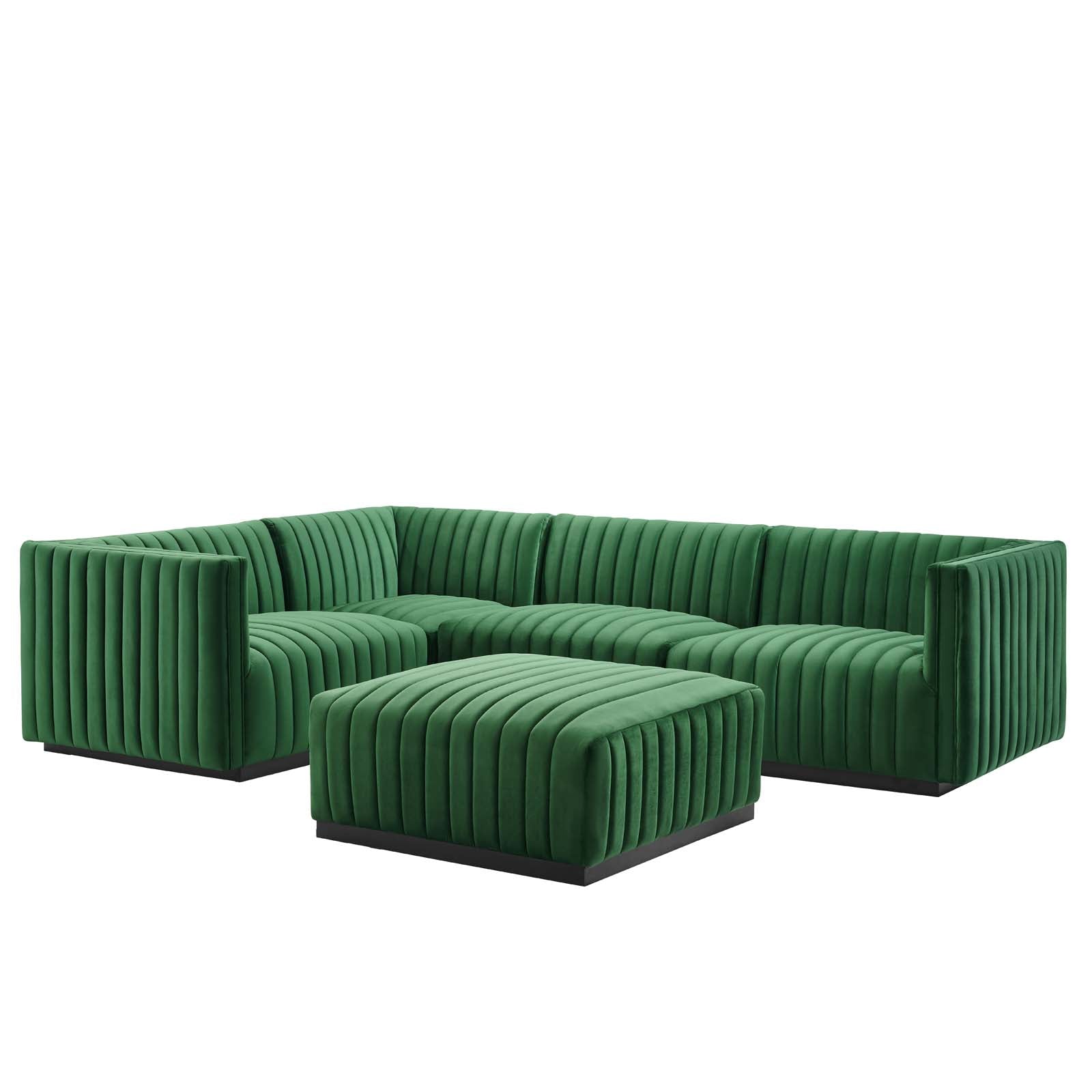 Conjure Channel Tufted Performance Velvet 5-Piece Sectional By Modway - EEI-5774 | Sectional - 17
