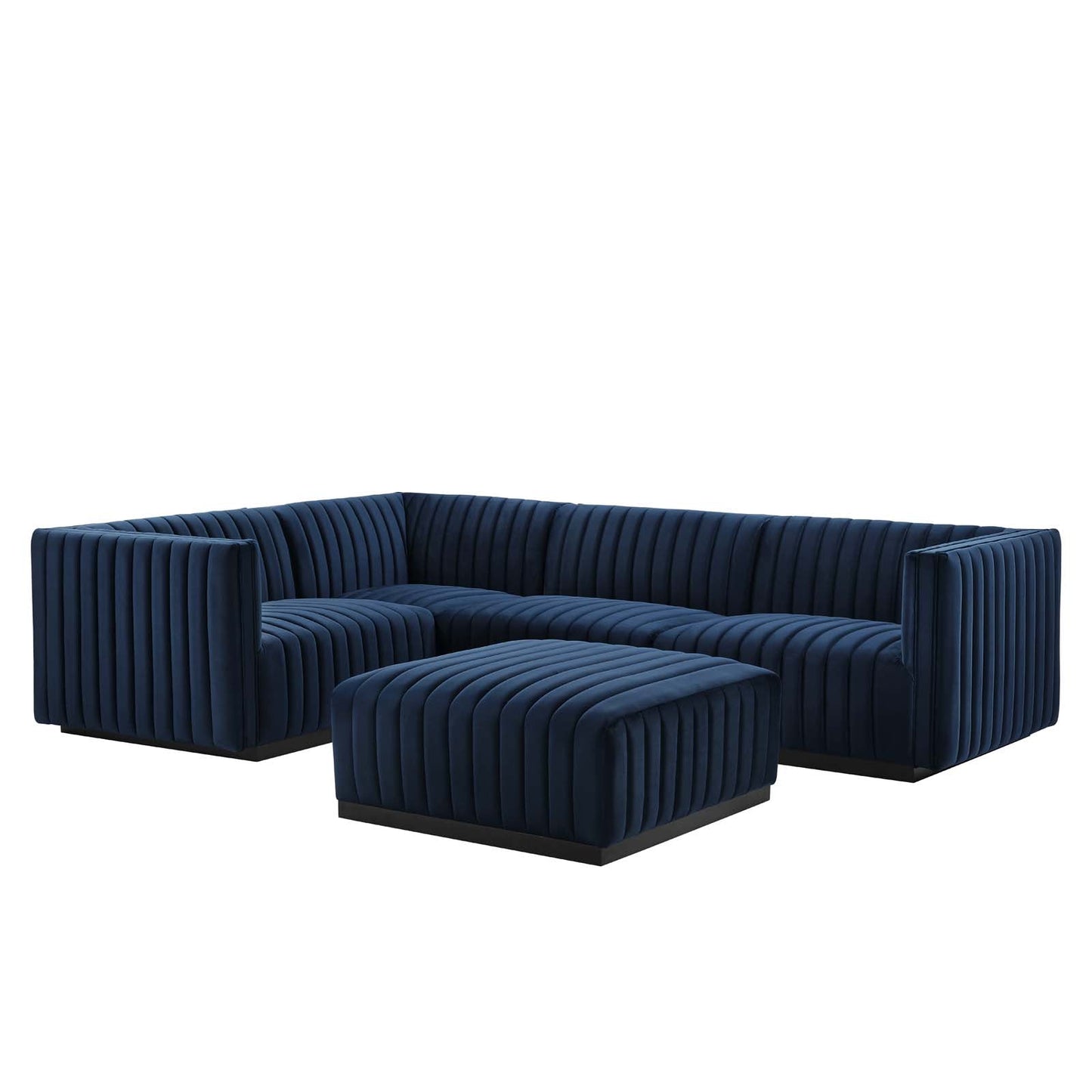 Conjure Channel Tufted Performance Velvet 5-Piece Sectional By Modway - EEI-5774 | Sectional - 49