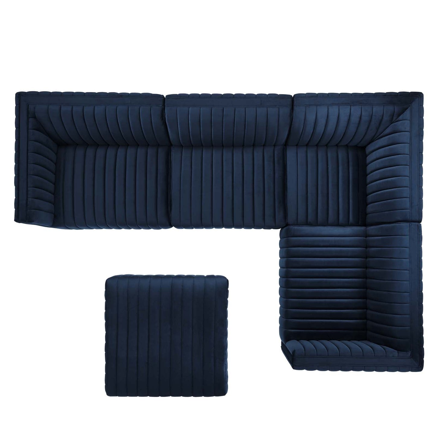 Conjure Channel Tufted Performance Velvet 5-Piece Sectional By Modway - EEI-5774 | Sectional - 58