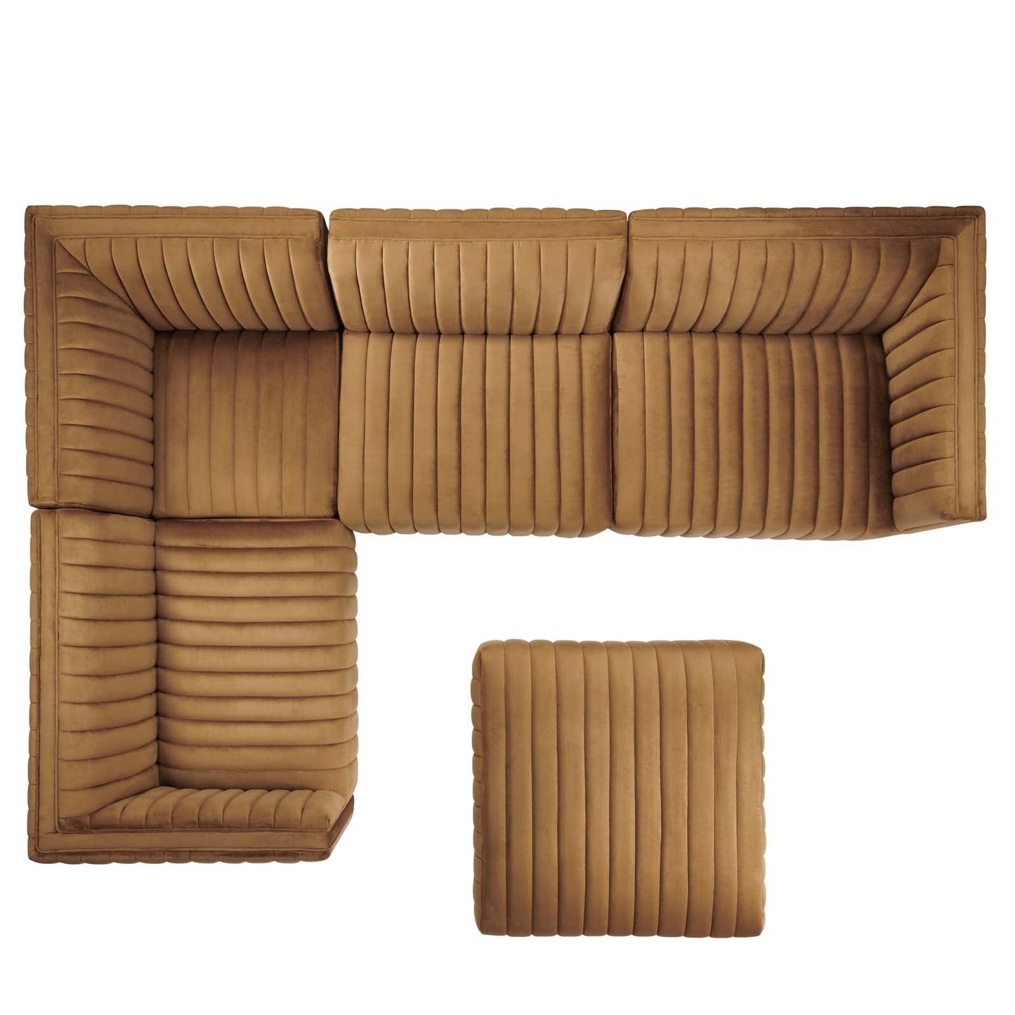 Conjure Channel Tufted Performance Velvet 5-Piece Sectional By Modway - EEI-5775 | Sectional - 10