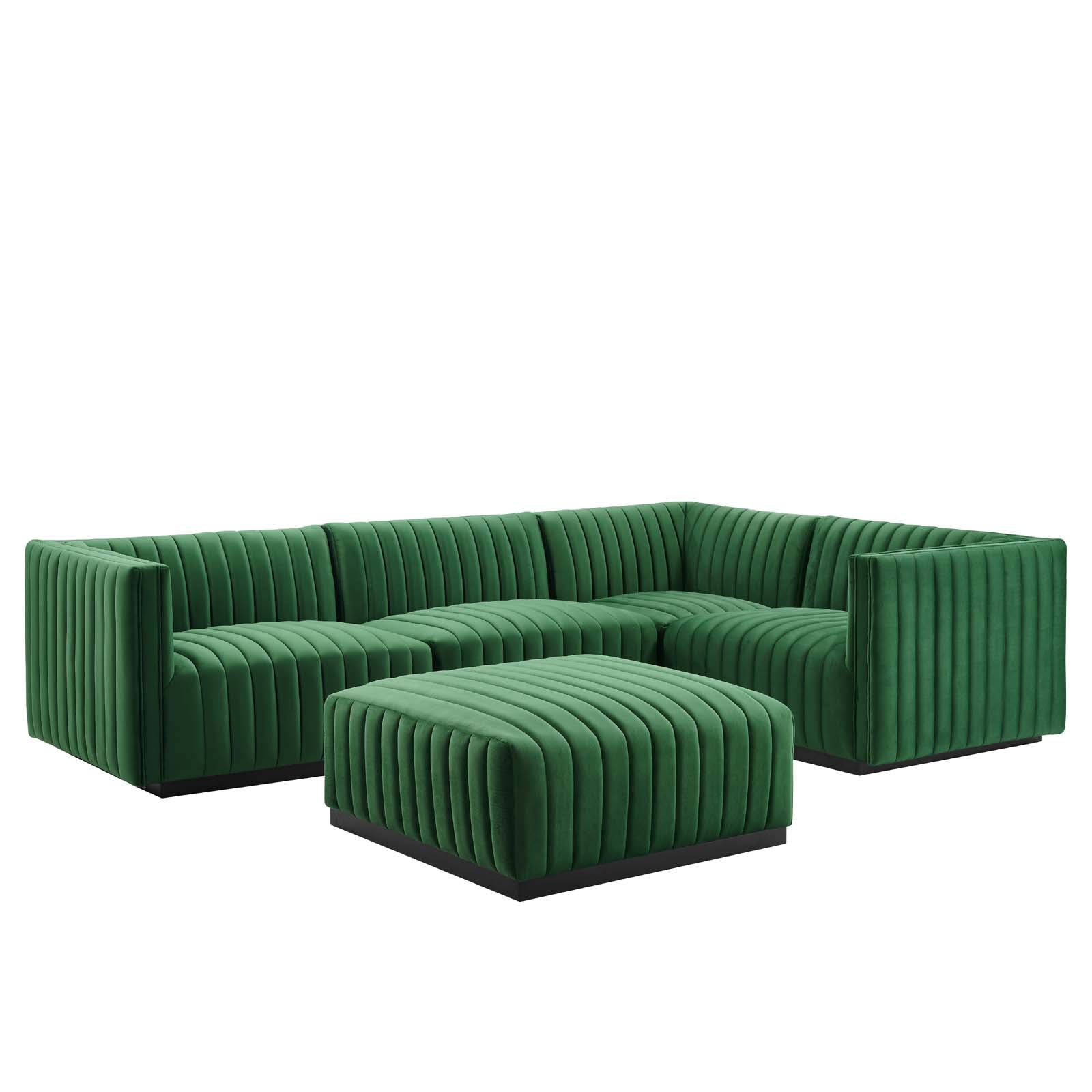 Conjure Channel Tufted Performance Velvet 5-Piece Sectional By Modway - EEI-5775 | Sectional - 17