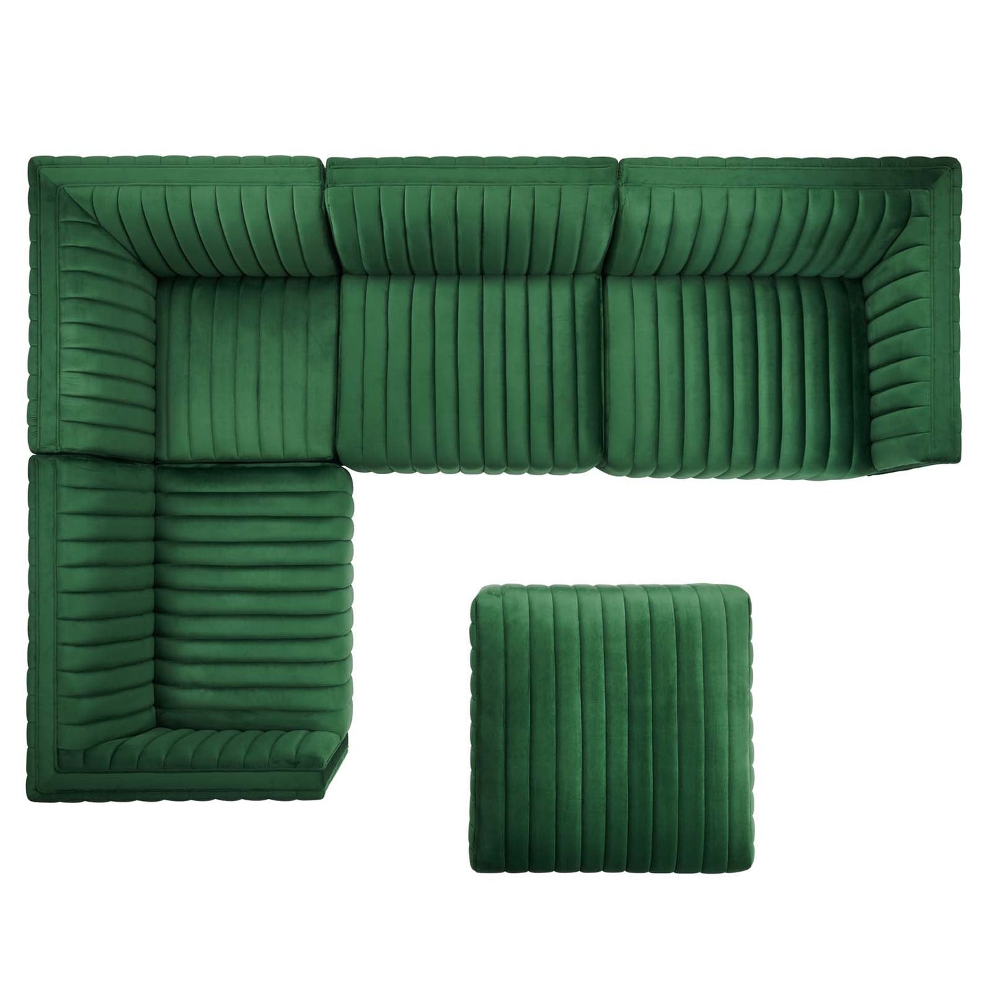Conjure Channel Tufted Performance Velvet 5-Piece Sectional By Modway - EEI-5775 | Sectional - 26