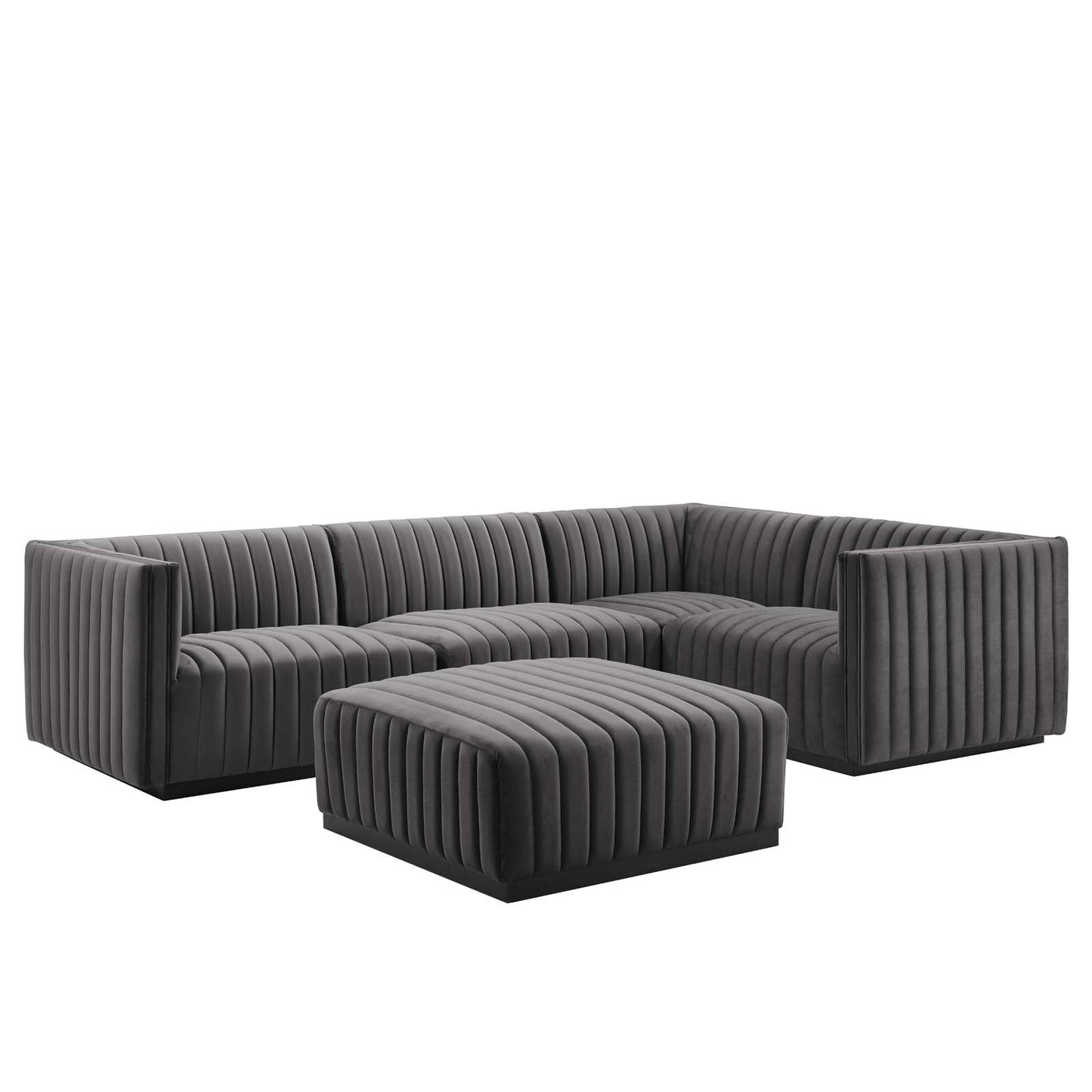 Conjure Channel Tufted Performance Velvet 5-Piece Sectional By Modway - EEI-5775 | Sectional - 33