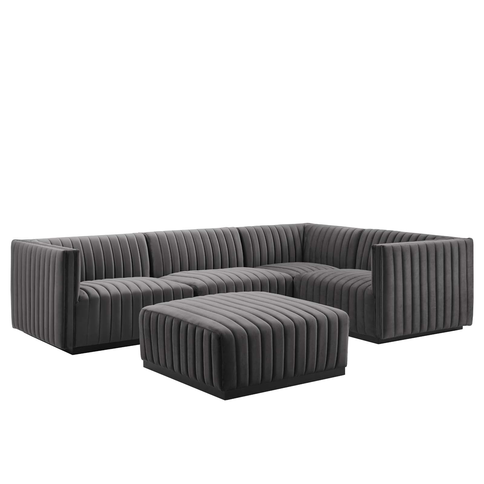 Conjure Channel Tufted Performance Velvet 5-Piece Sectional By Modway - EEI-5775 | Sectional - 33