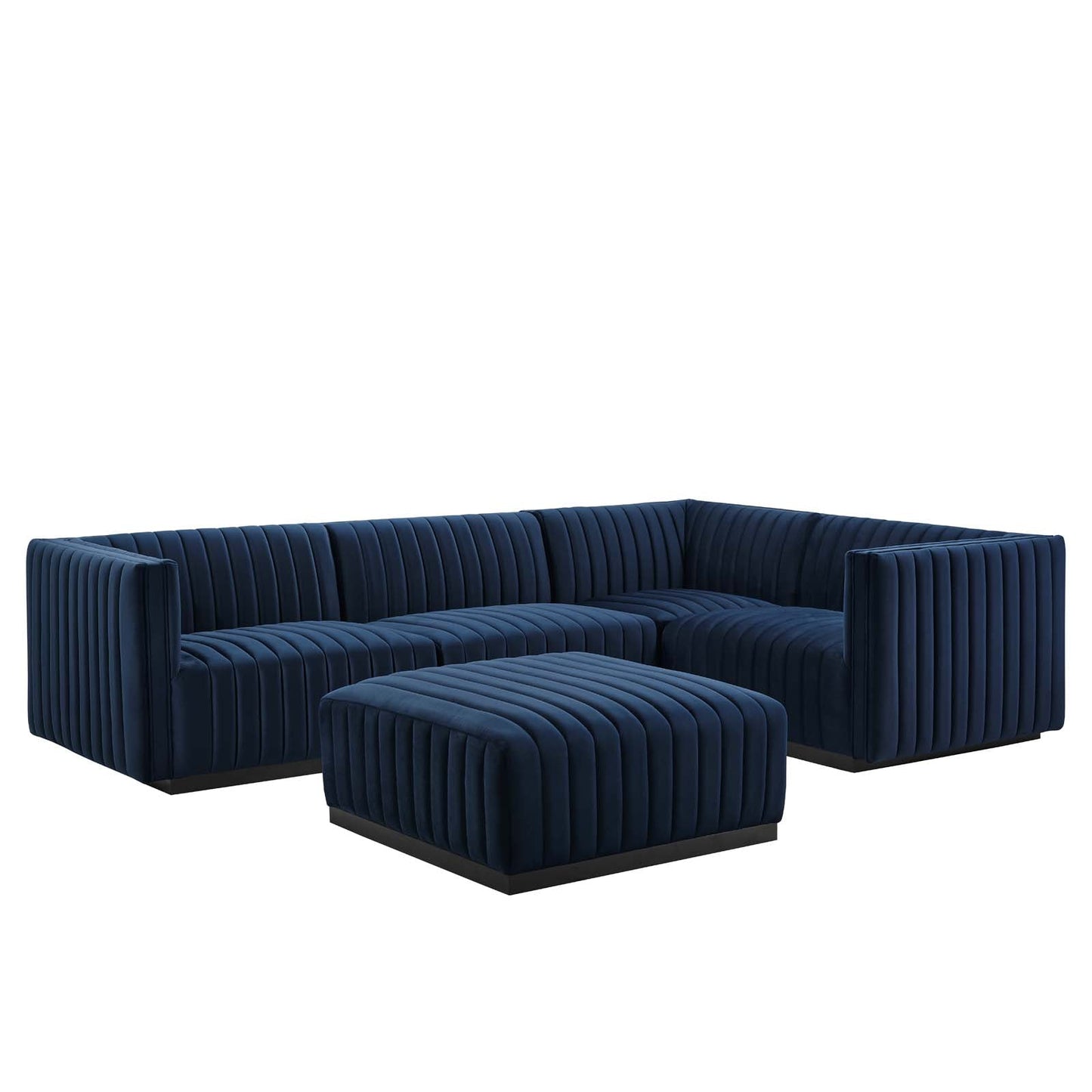 Conjure Channel Tufted Performance Velvet 5-Piece Sectional By Modway - EEI-5775 | Sectional - 49