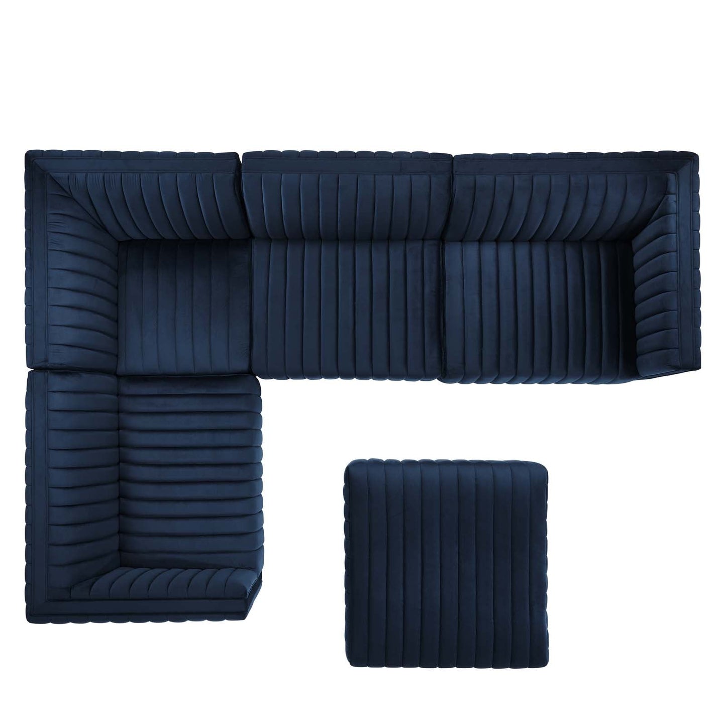 Conjure Channel Tufted Performance Velvet 5-Piece Sectional By Modway - EEI-5775 | Sectional - 58