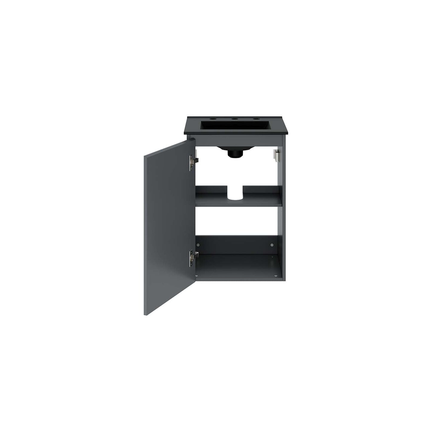 Bryn 18" Wall-Mount Bathroom Vanity By Modway - EEI-5776-GRY-BLK | Bathroom Accessories |  Modishstore - 4