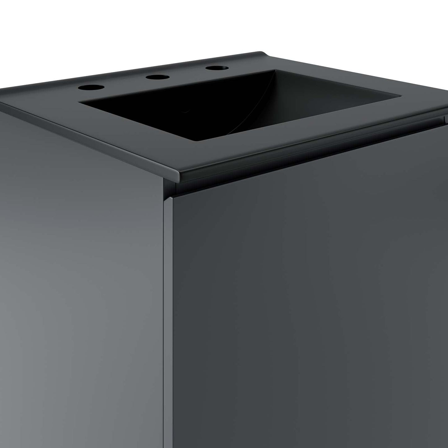 Bryn 18" Wall-Mount Bathroom Vanity By Modway - EEI-5776-GRY-BLK | Bathroom Accessories |  Modishstore - 7