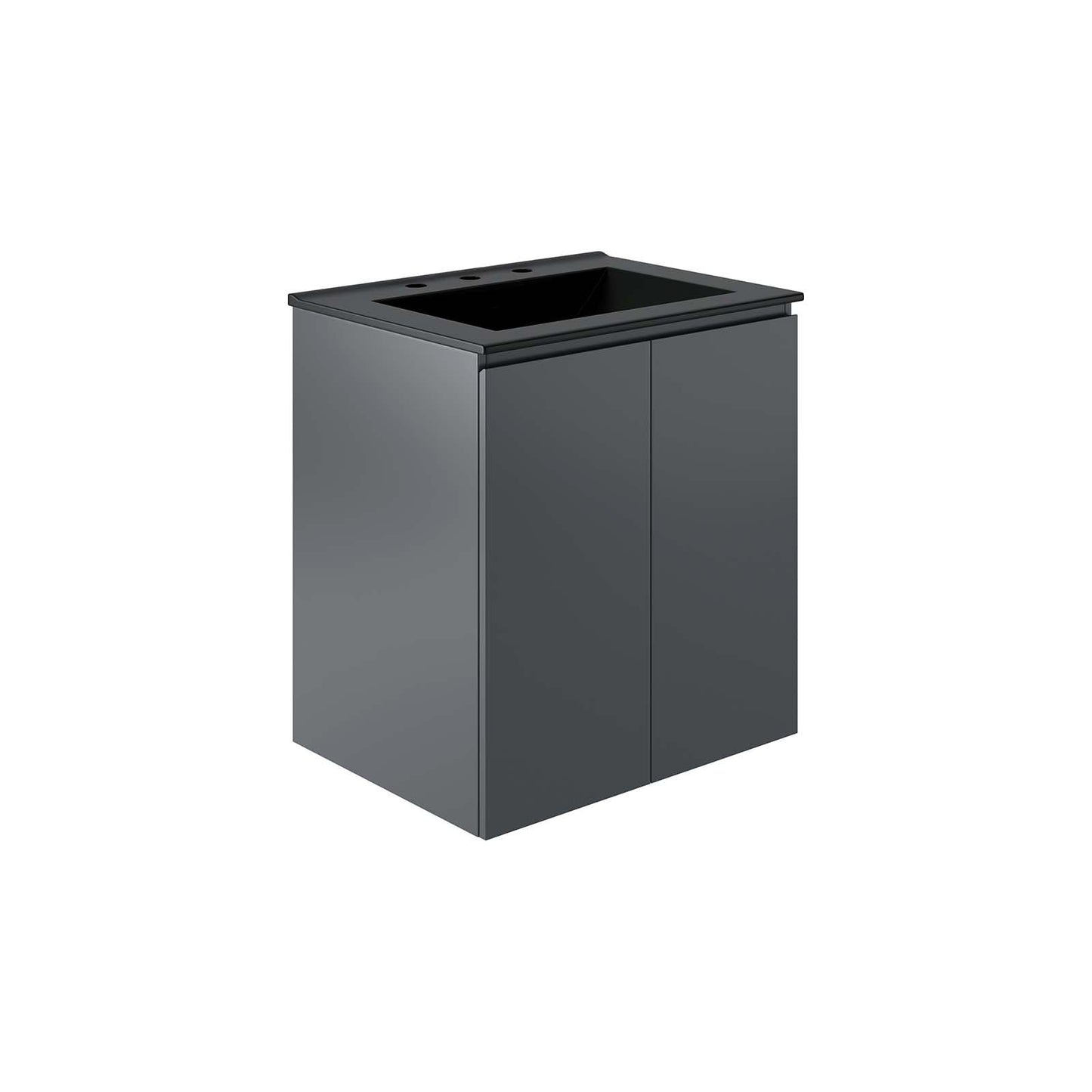 Bryn 24" Wall-Mount Bathroom Vanity By Modway - EEI-5777-GRY-BLK | Bathroom Accessories |  Modishstore - 2