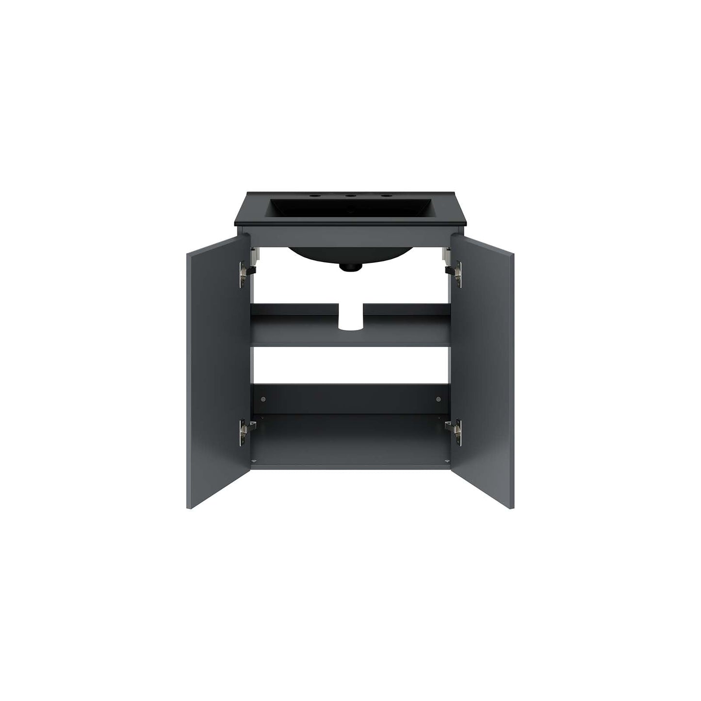 Bryn 24" Wall-Mount Bathroom Vanity By Modway - EEI-5777-GRY-BLK | Bathroom Accessories |  Modishstore - 4