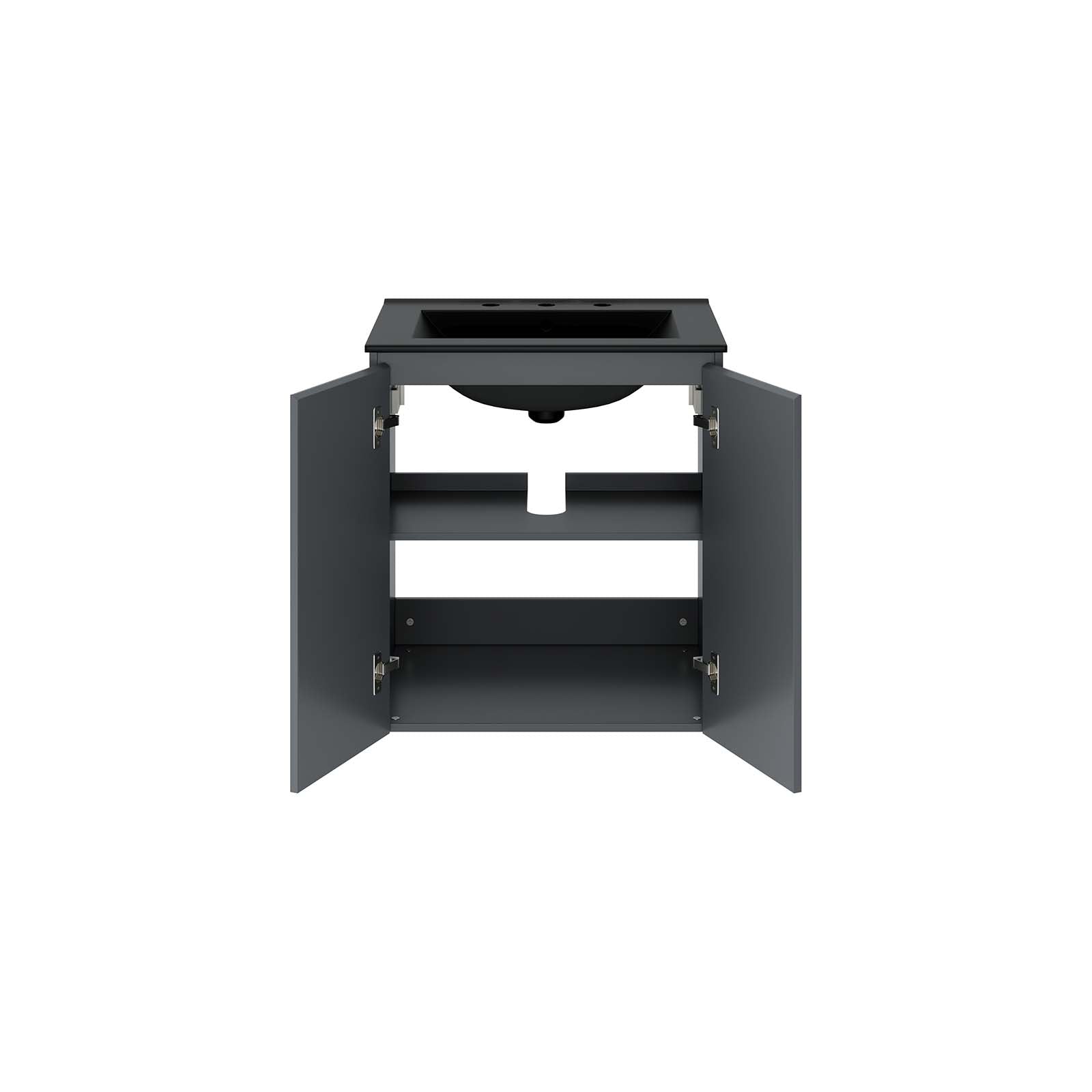 Bryn 24" Wall-Mount Bathroom Vanity By Modway - EEI-5777-GRY-BLK | Bathroom Accessories |  Modishstore - 4