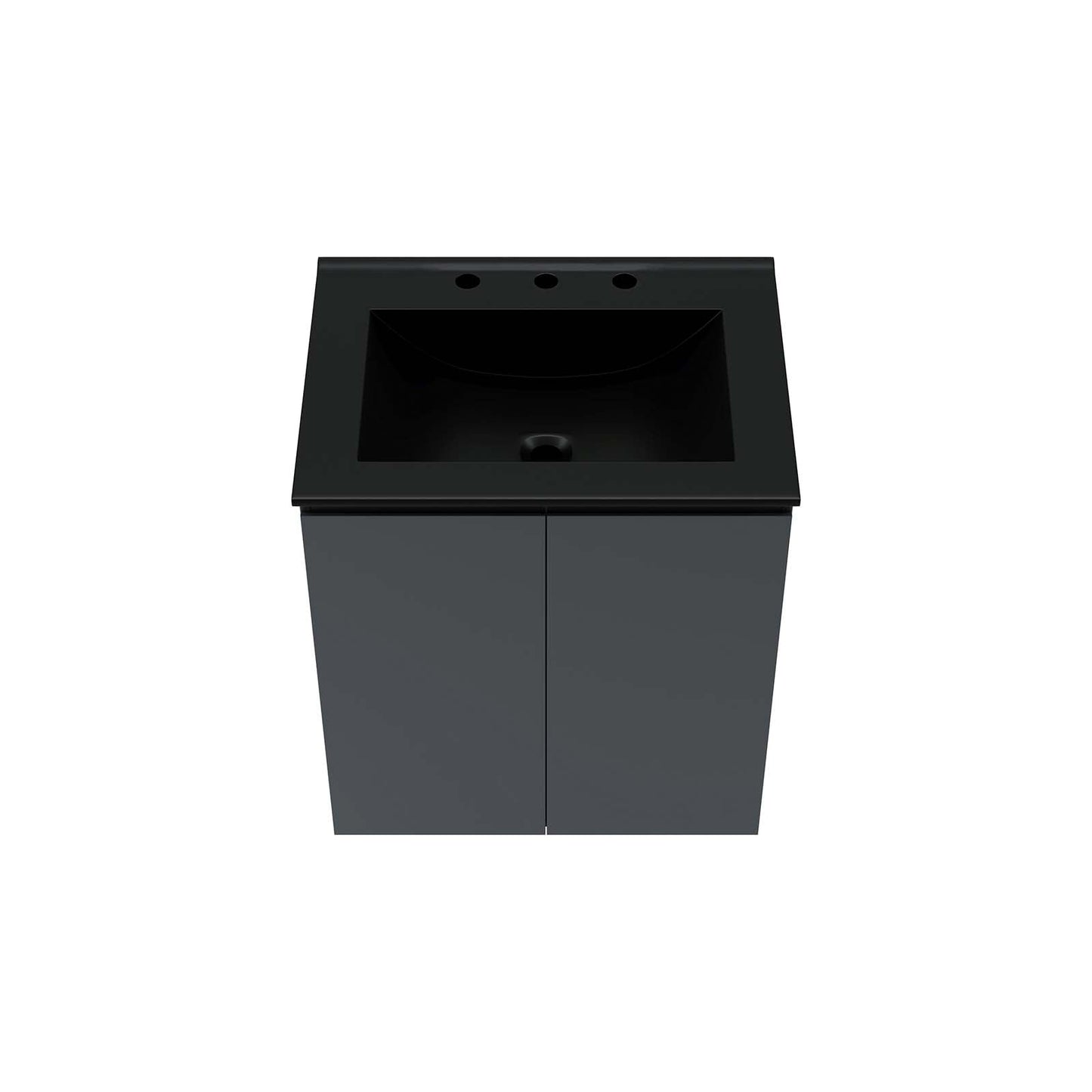 Bryn 24" Wall-Mount Bathroom Vanity By Modway - EEI-5777-GRY-BLK | Bathroom Accessories |  Modishstore - 5