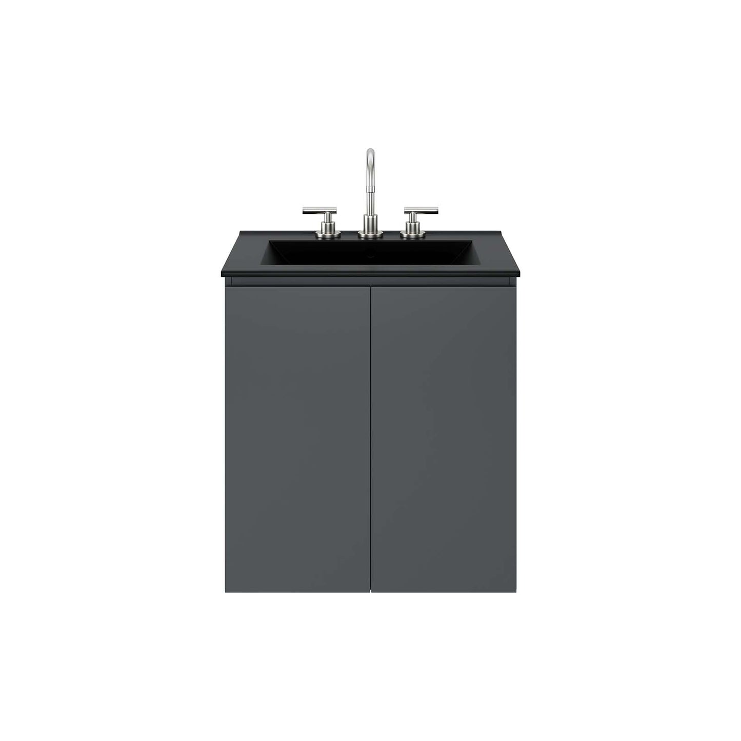 Bryn 24" Wall-Mount Bathroom Vanity By Modway - EEI-5777-GRY-BLK | Bathroom Accessories |  Modishstore - 6