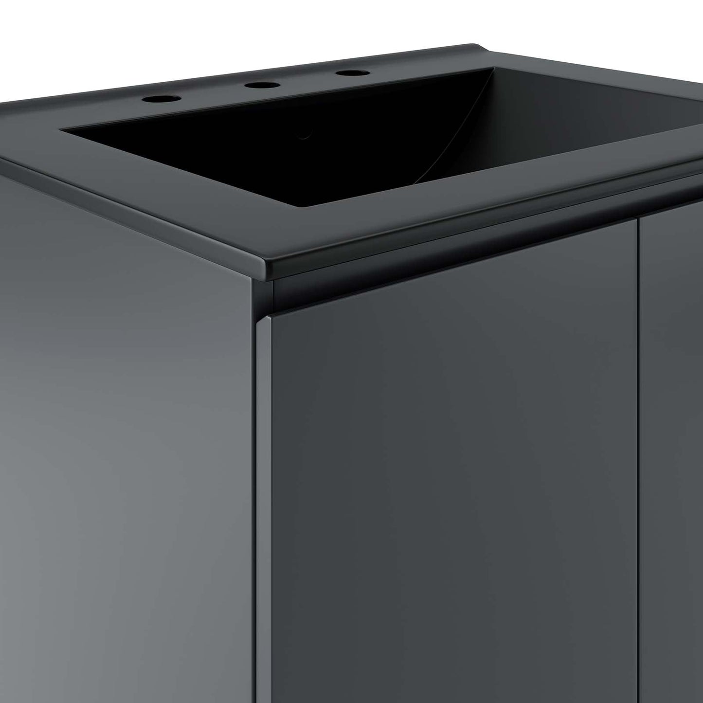 Bryn 24" Wall-Mount Bathroom Vanity By Modway - EEI-5777-GRY-BLK | Bathroom Accessories |  Modishstore - 7