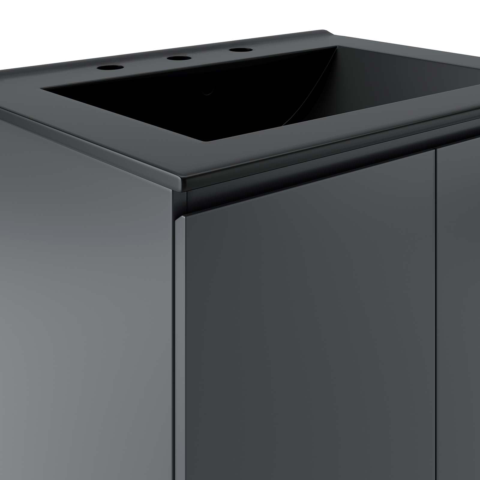 Bryn 24" Wall-Mount Bathroom Vanity By Modway - EEI-5777-GRY-BLK | Bathroom Accessories |  Modishstore - 7