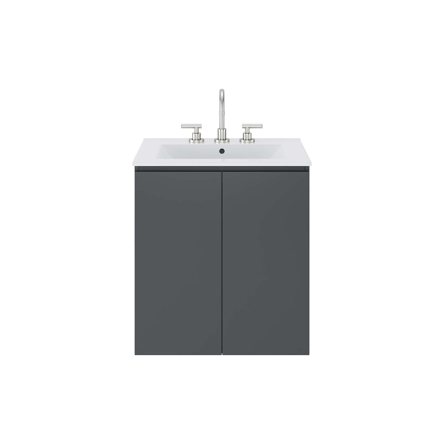 Bryn 24" Wall-Mount Bathroom Vanity By Modway - EEI-5777-GRY-BLK | Bathroom Accessories |  Modishstore - 13
