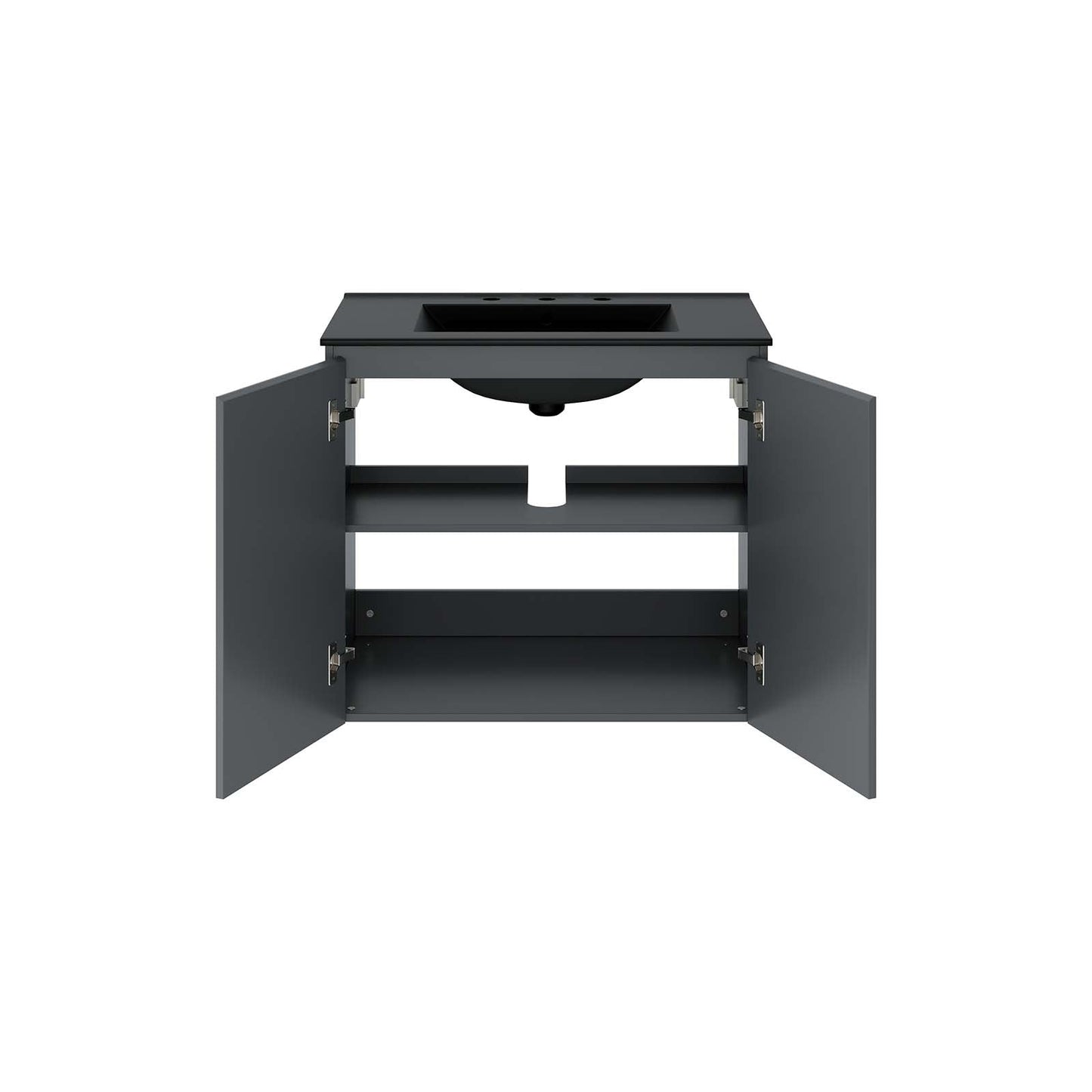 Bryn 30" Wall-Mount Bathroom Vanity By Modway - EEI-5778-GRY-BLK | Bathroom Accessories |  Modishstore - 4