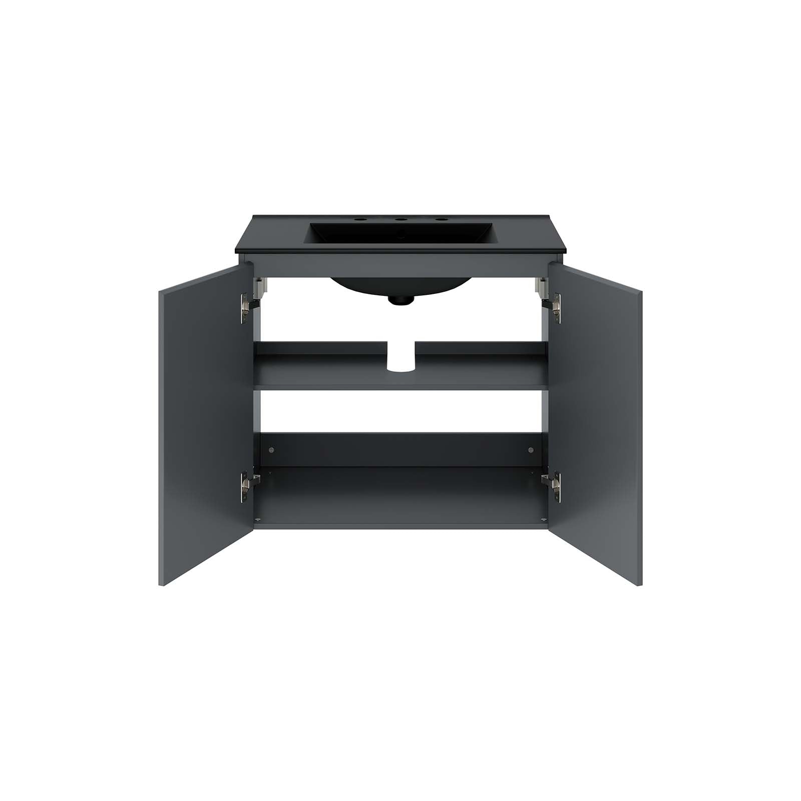 Bryn 30" Wall-Mount Bathroom Vanity By Modway - EEI-5778-GRY-BLK | Bathroom Accessories |  Modishstore - 4