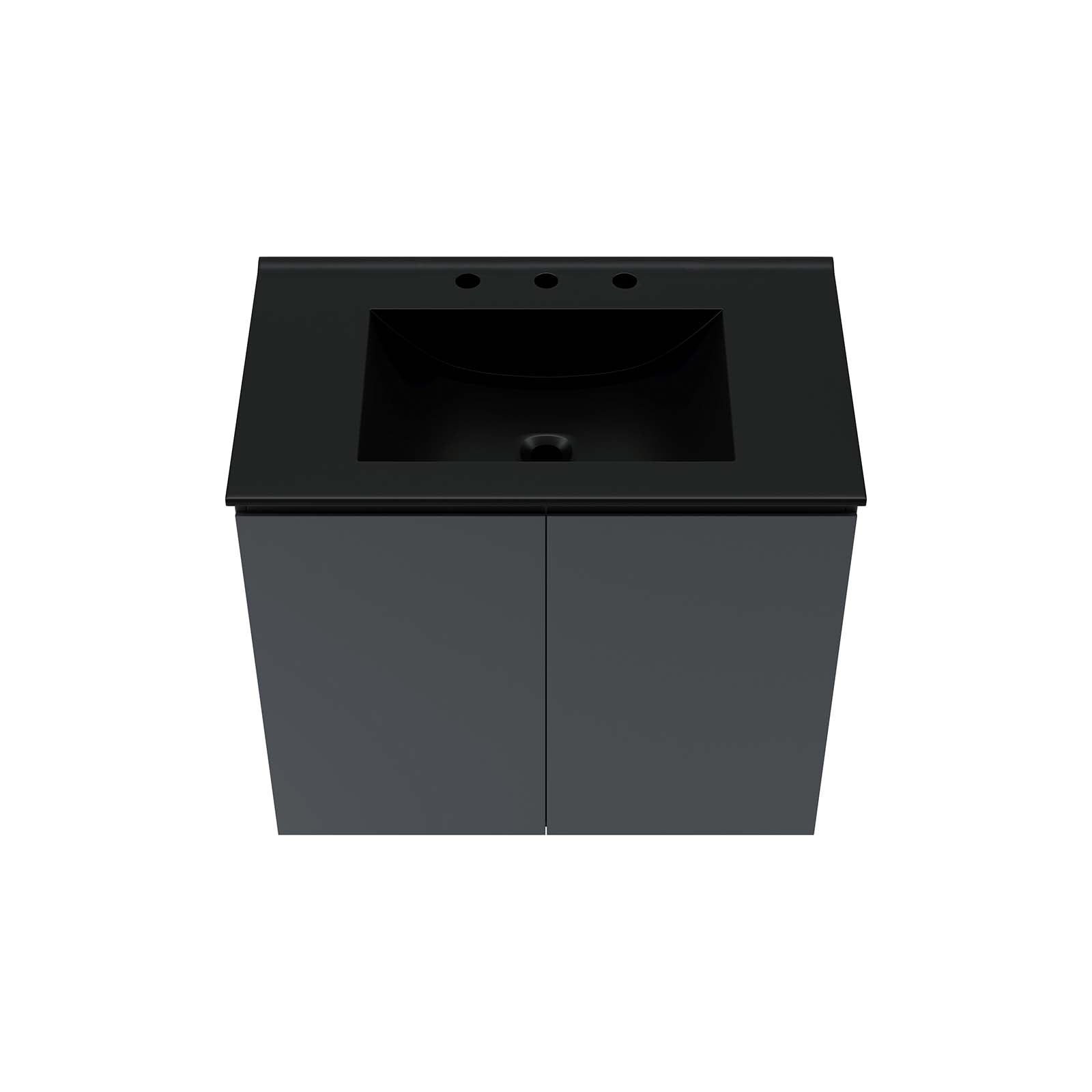 Bryn 30" Wall-Mount Bathroom Vanity By Modway - EEI-5778-GRY-BLK | Bathroom Accessories |  Modishstore - 5