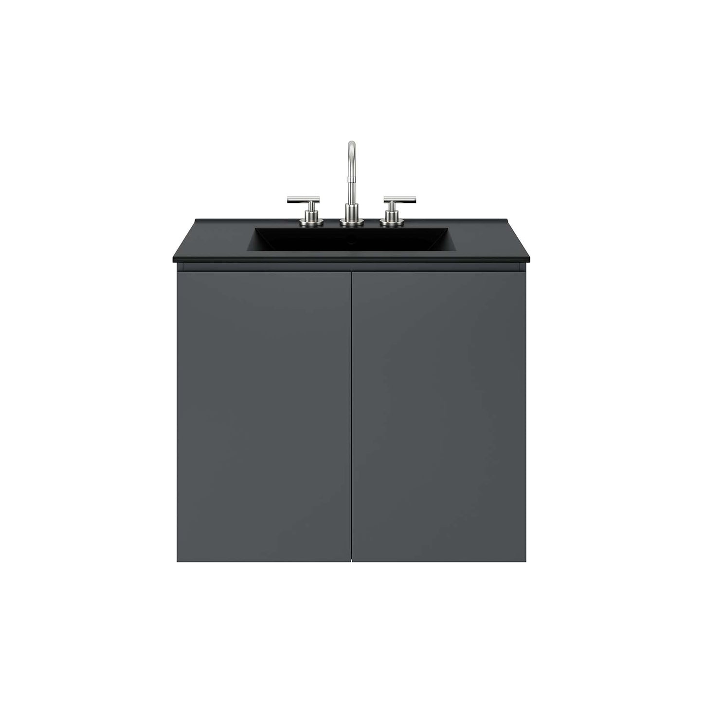 Bryn 30" Wall-Mount Bathroom Vanity By Modway - EEI-5778-GRY-BLK | Bathroom Accessories |  Modishstore - 6