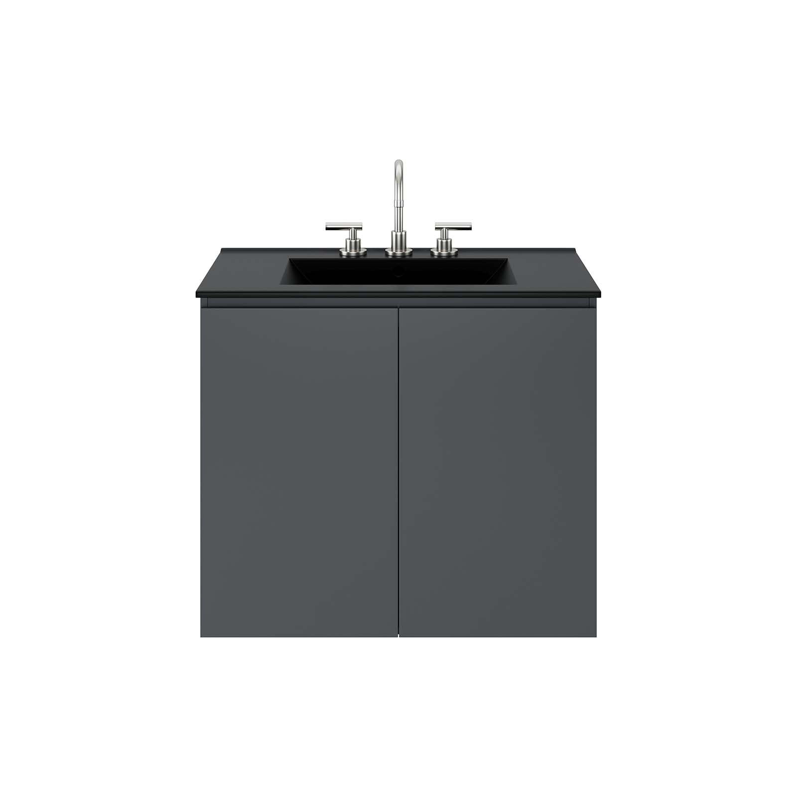 Bryn 30" Wall-Mount Bathroom Vanity By Modway - EEI-5778-GRY-BLK | Bathroom Accessories |  Modishstore - 6