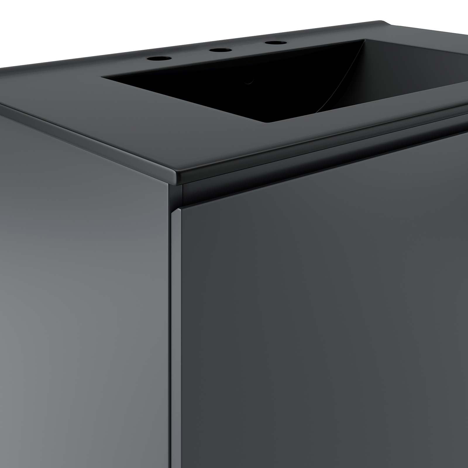 Bryn 30" Wall-Mount Bathroom Vanity By Modway - EEI-5778-GRY-BLK | Bathroom Accessories |  Modishstore - 7