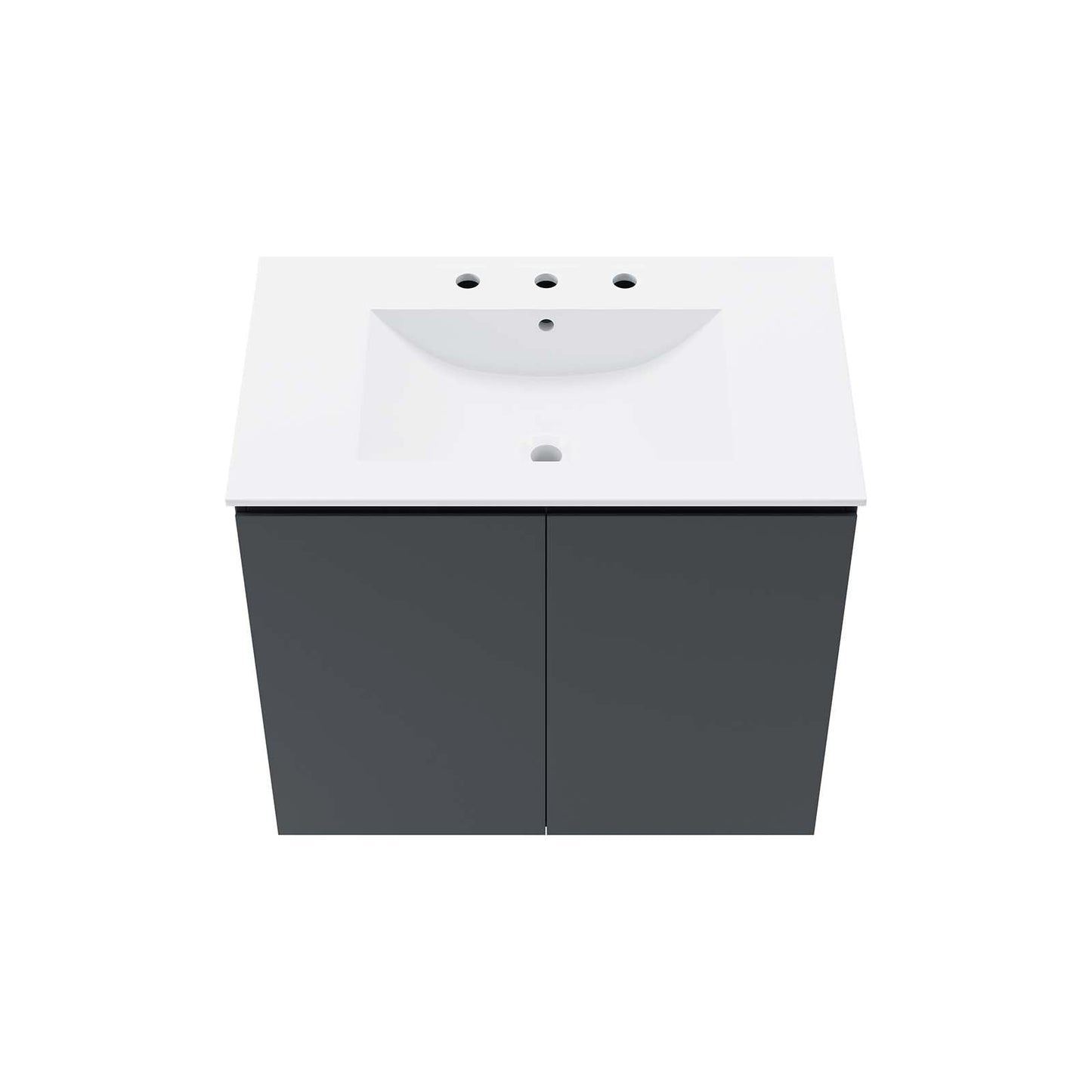 Bryn 30" Wall-Mount Bathroom Vanity By Modway - EEI-5778-GRY-BLK | Bathroom Accessories |  Modishstore - 12