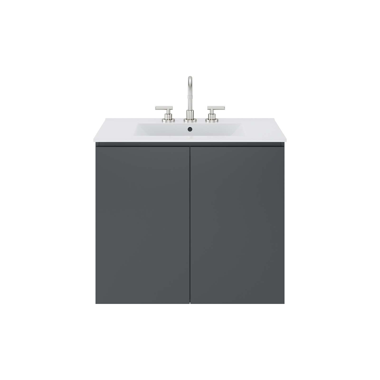 Bryn 30" Wall-Mount Bathroom Vanity By Modway - EEI-5778-GRY-BLK | Bathroom Accessories |  Modishstore - 13