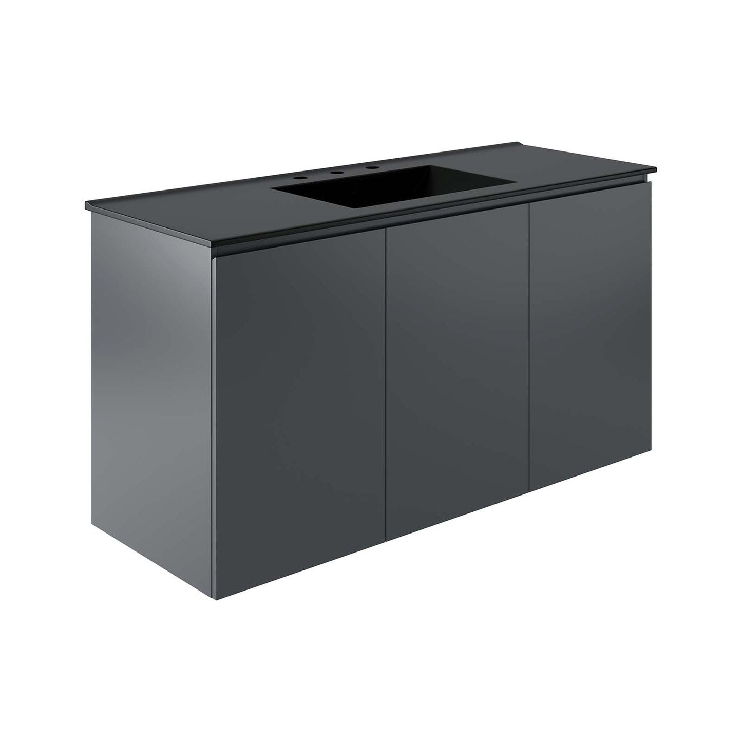 Bryn 48" Wall-Mount Bathroom Vanity By Modway - EEI-5780-GRY-BLK | Bathroom Accessories |  Modishstore - 2