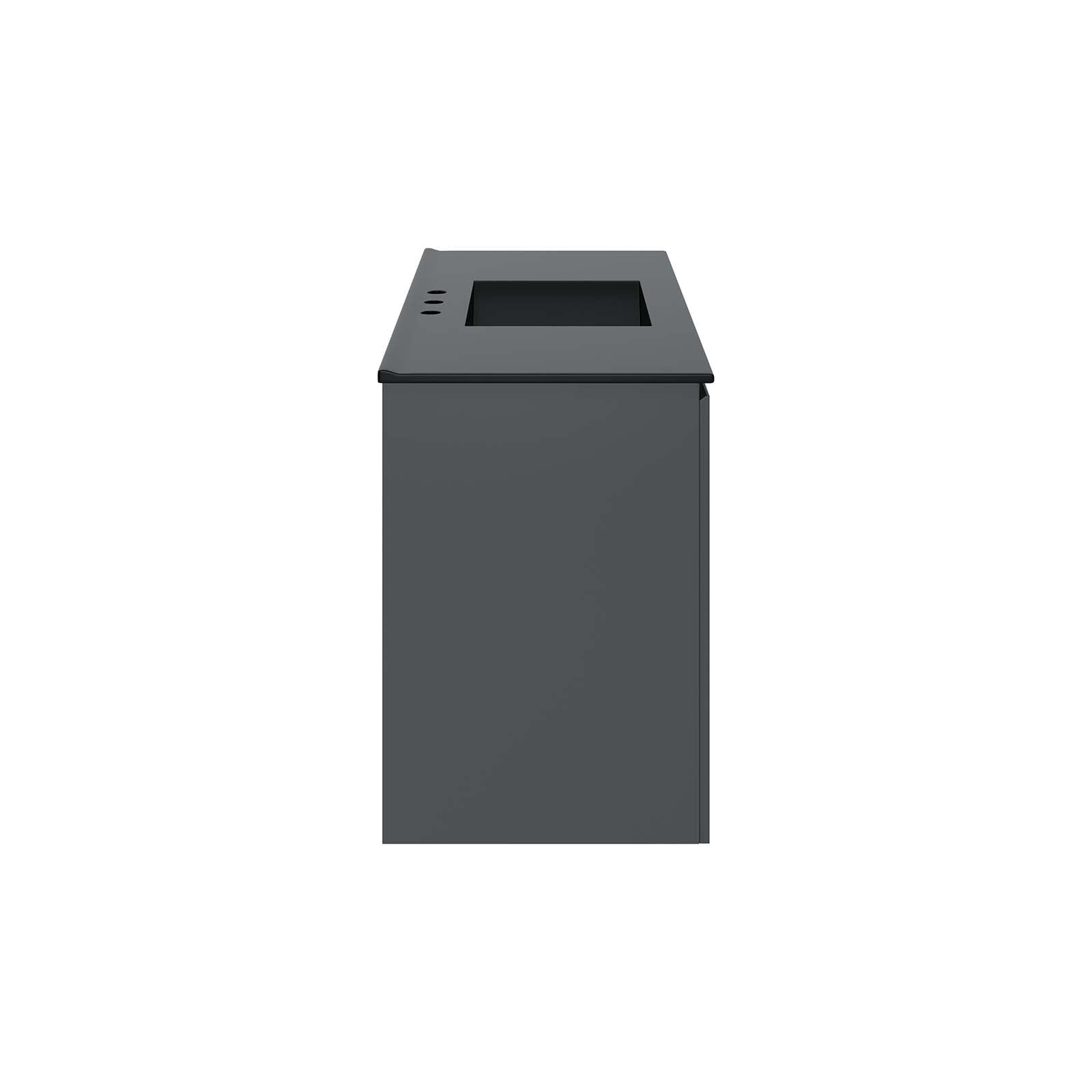 Bryn 48" Wall-Mount Bathroom Vanity By Modway - EEI-5780-GRY-BLK | Bathroom Accessories |  Modishstore - 3