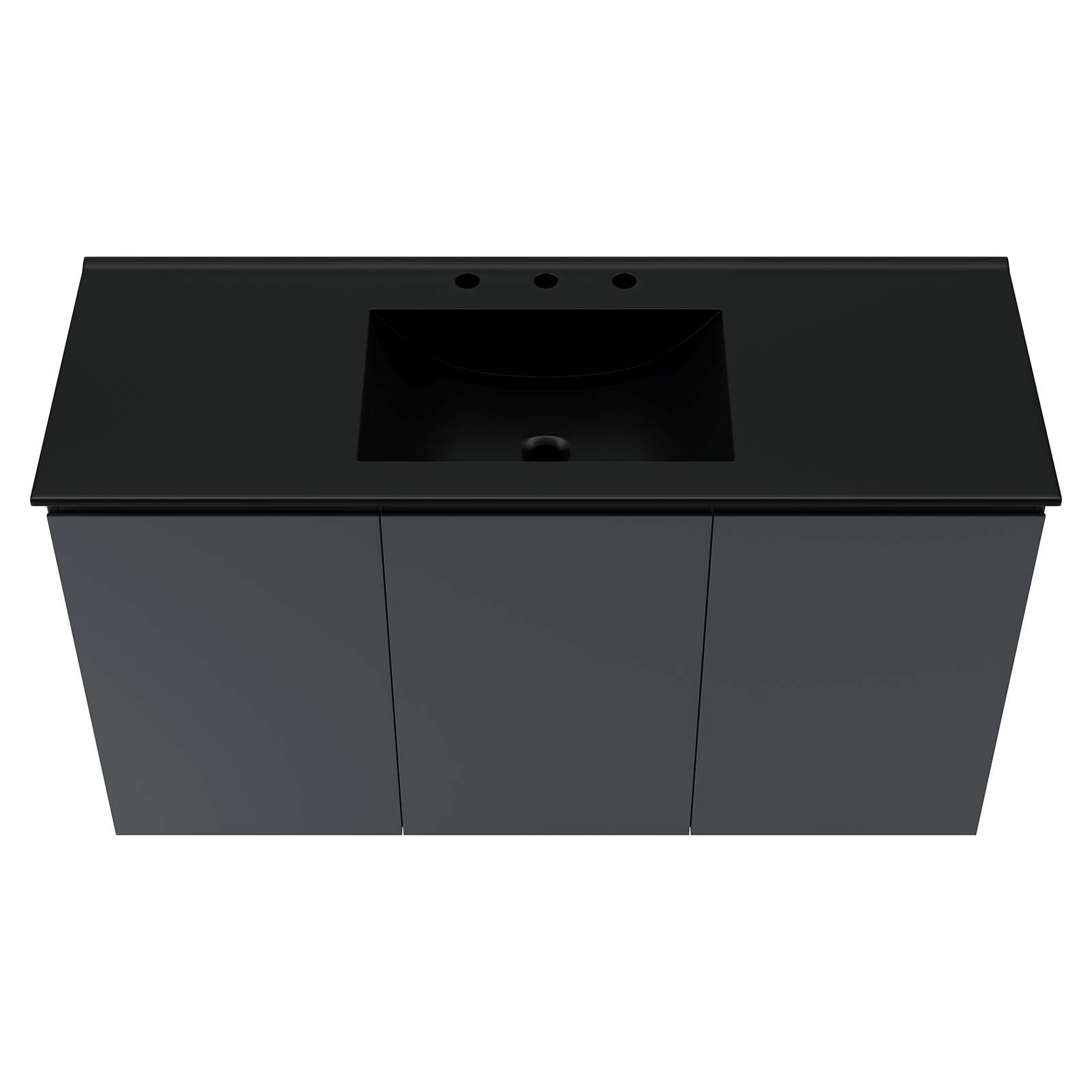 Bryn 48" Wall-Mount Bathroom Vanity By Modway - EEI-5780-GRY-BLK | Bathroom Accessories |  Modishstore - 5