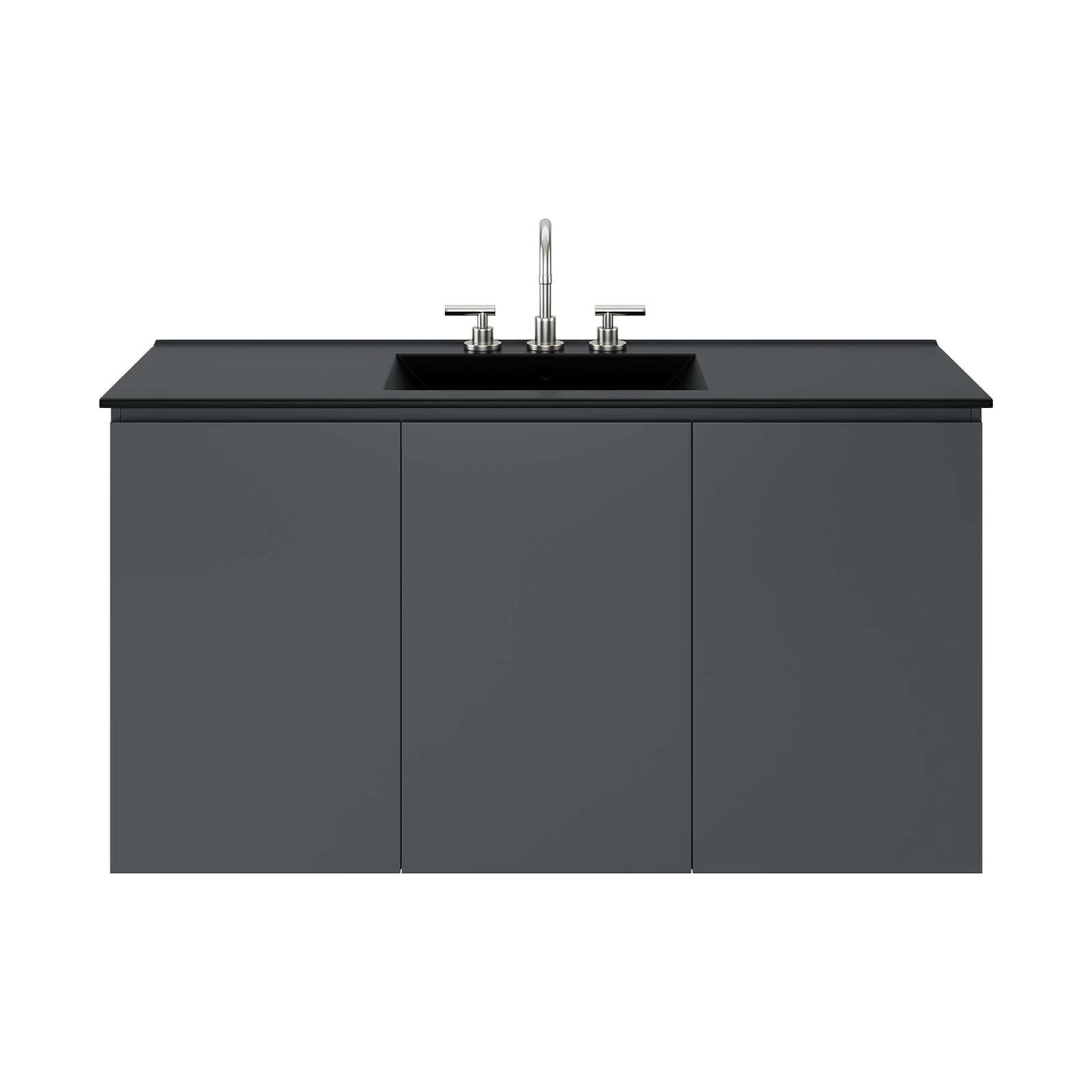 Bryn 48" Wall-Mount Bathroom Vanity By Modway - EEI-5780-GRY-BLK | Bathroom Accessories |  Modishstore - 6