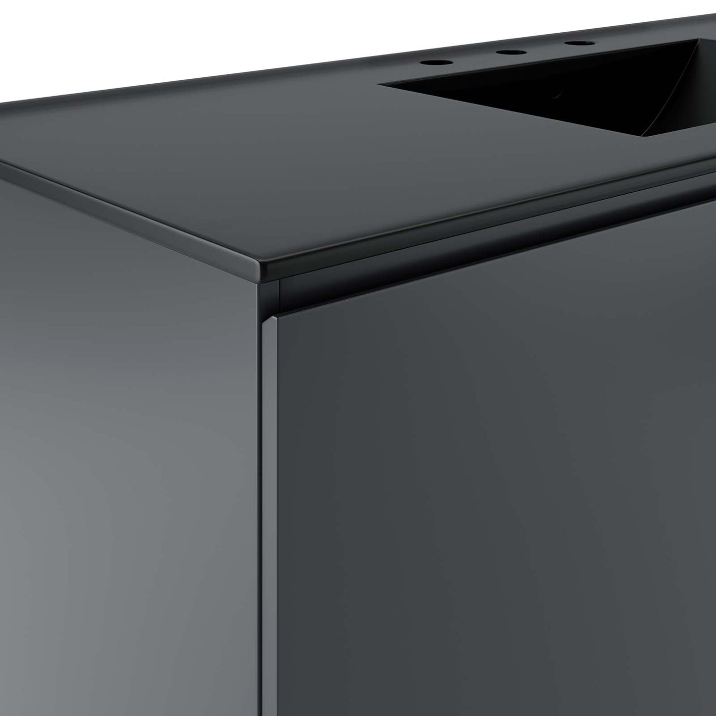 Bryn 48" Wall-Mount Bathroom Vanity By Modway - EEI-5780-GRY-BLK | Bathroom Accessories |  Modishstore - 7